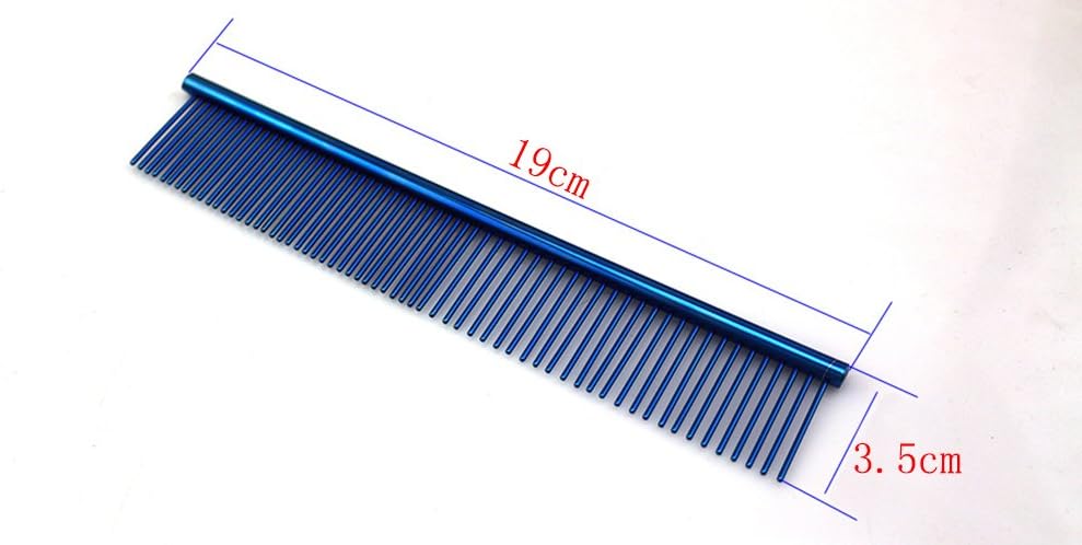 ZoCr Stainless Steel Pet Comb for Dogs Cats, Pet Grooming Comb with Different Spaced Rounded Teeth (Golden)