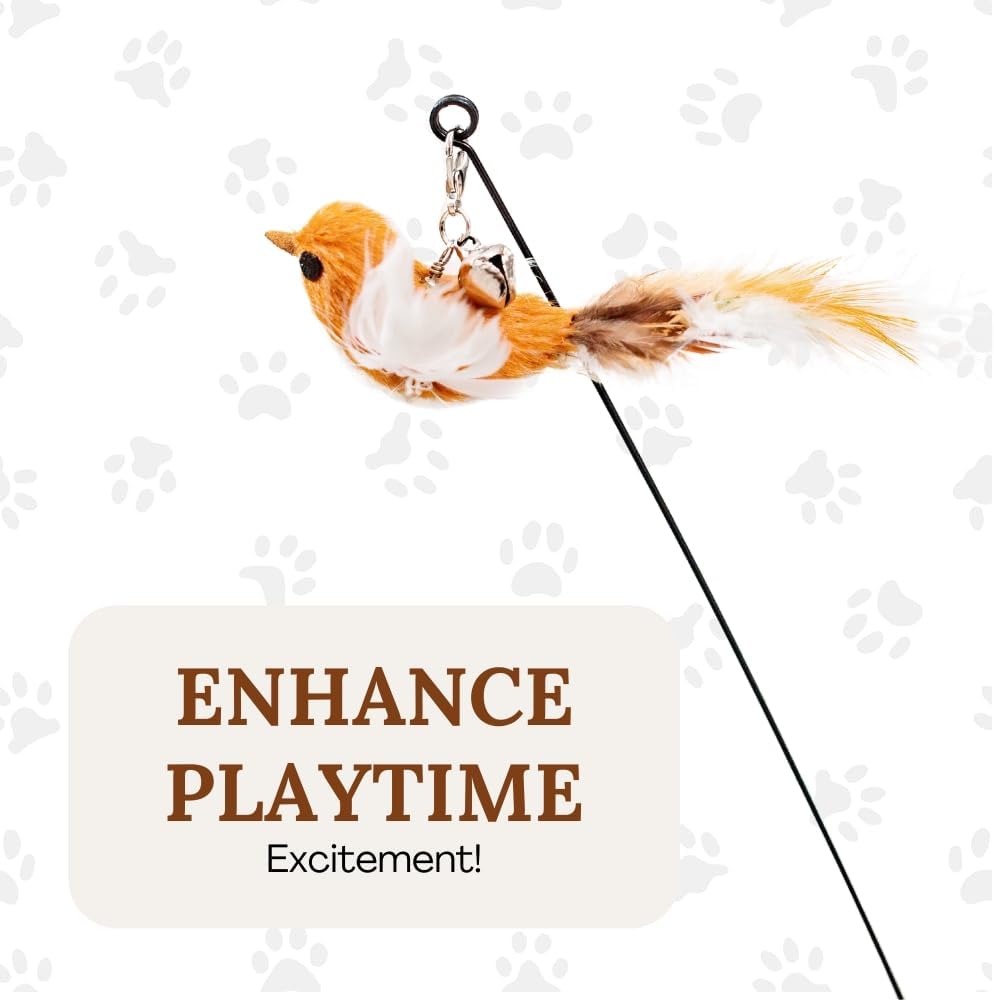 Cat Toys for Bored Indoor Adult Cats Any Surface Base Wand Stimulation Toys for Indoor Cats Cat Feather Toy Cat Feather Cat Toy Wand Juguetes para Gatos Activos Juegos para Gatos