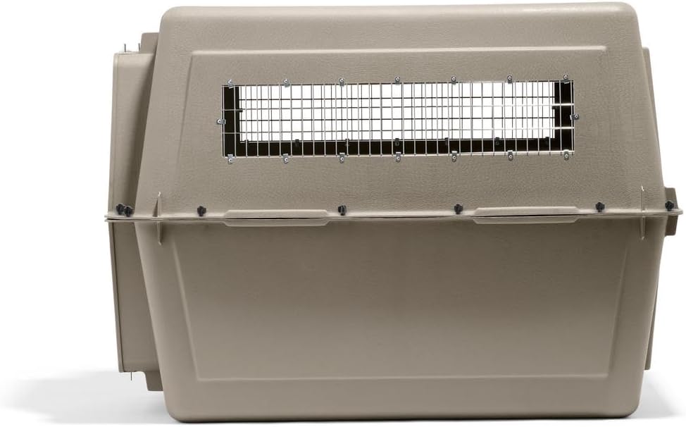 Petmate Ultra Vari Dog Kennel - Portable Crate for Extra Large Dogs 90-125 lbs - Airline-Friendly - Heavy-Duty Plastic Shell - For Home and Travel - Made in USA - 48 Inches - Taupe