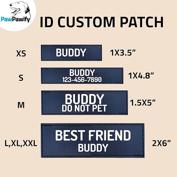 PawPawify Custom No Pull Dog Harness with Name and Phone Number, Heavy Duty Personalized Pet Vest to Prevent Tugging, Pulling, or Choking, Training and Walking (New Blue, XL (60-85 LBS))