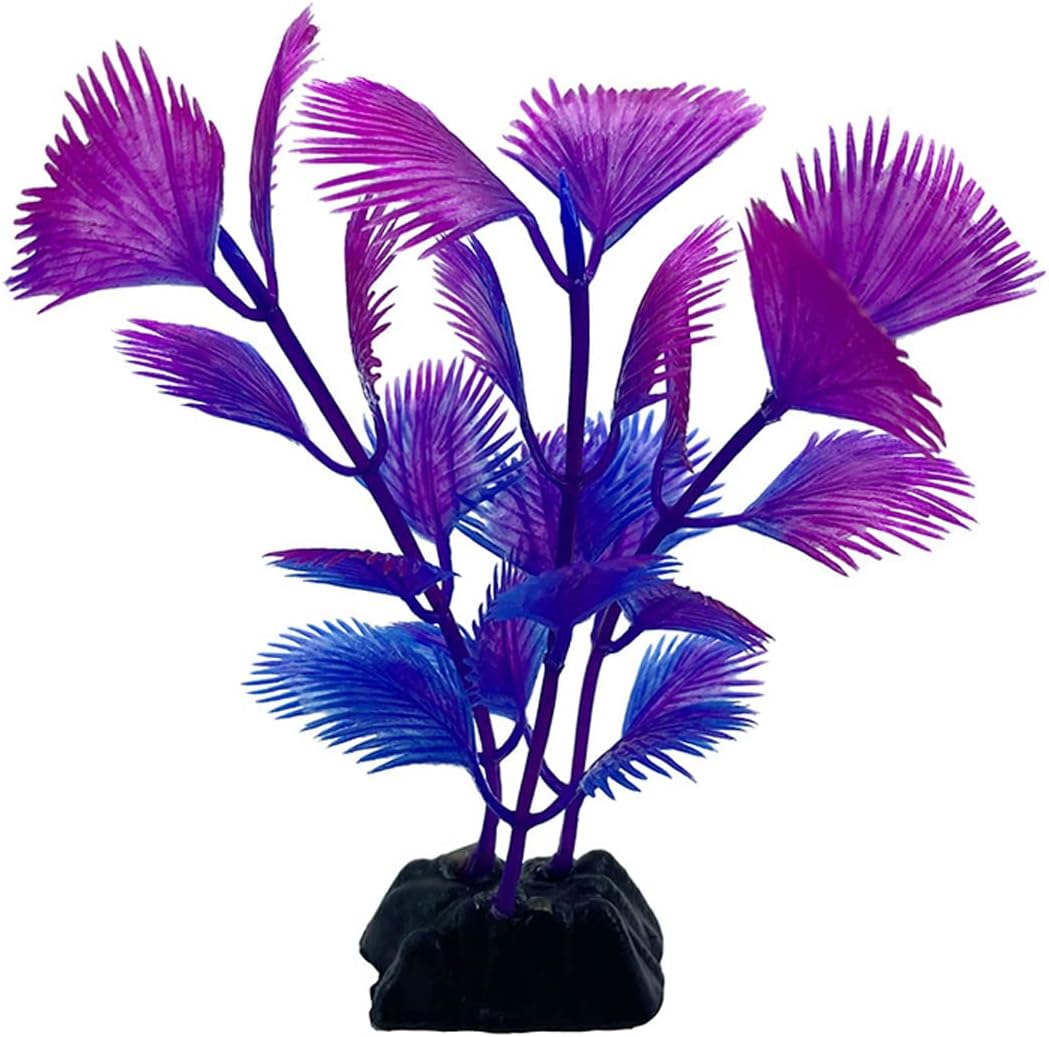 24PCS Plastic Artificial Aquarium Plants, Fake Realistic Plants for Aquarium Fish Tank Vivid