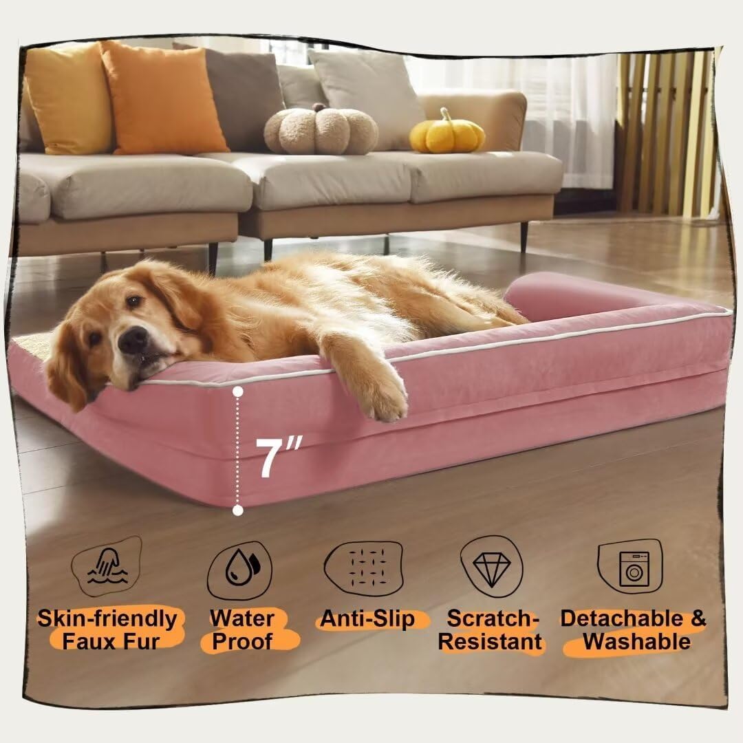 Small Dog Bed Orthopedic Washable Cat Bed Memory Foam Couch Sofa Comfy Pet Beds with Waterproof Removable Cover & Non-Slip Bottom