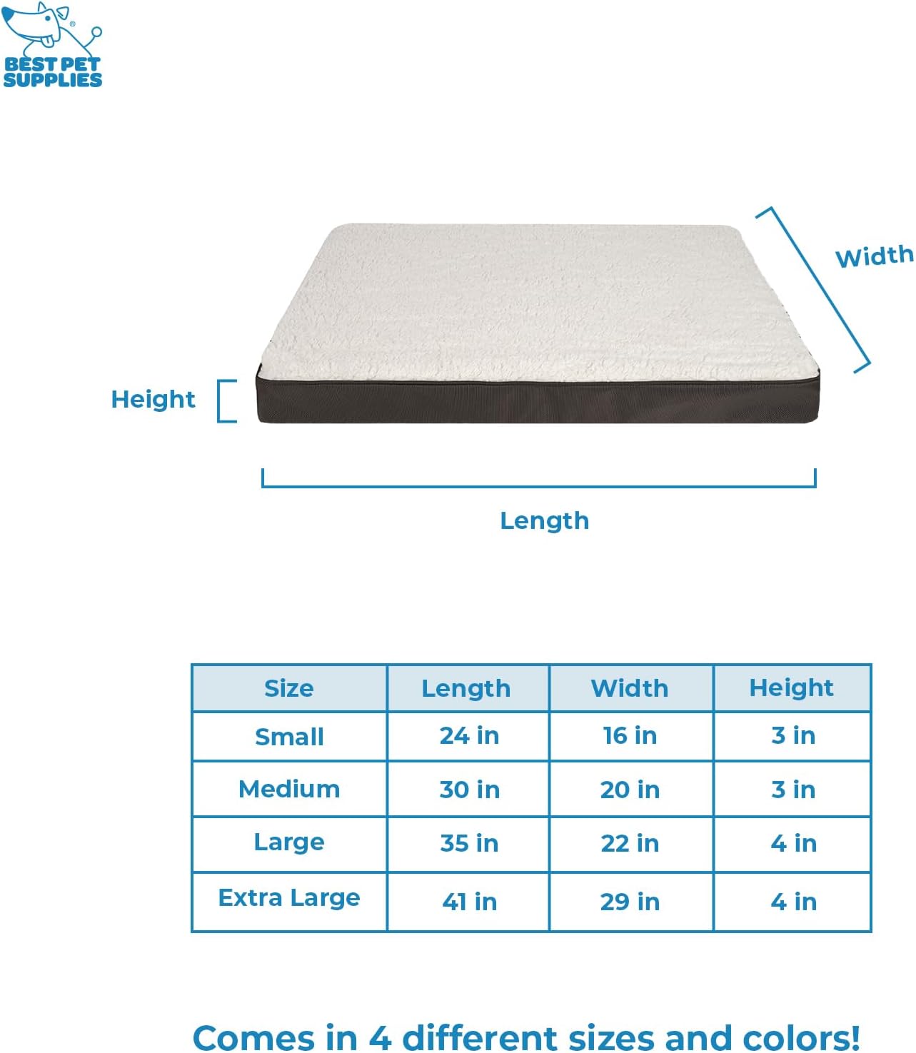 Best Pet Supplies Cute Dog Crate Mat Flat Bed with Waterproof Exterior, Thick Orthopedic Egg Foam Mattress, and Soft Sherpa Fleece Cover for Small, Medium, and Large Breeds - Brown, 35X22X4