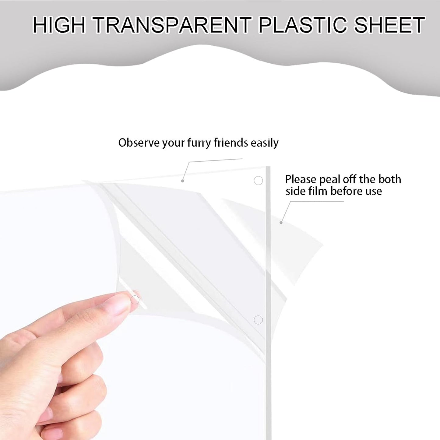 Pet Cage Liner Protection, Rabbit Cage Plastic Panels, 18 PCS Cage Urine Guard for Rabbit, Guinea Pig, Hamster, Hedgehog, Chinchilla, Ferret, Bunny - Transparent, 11.8"x5.9"