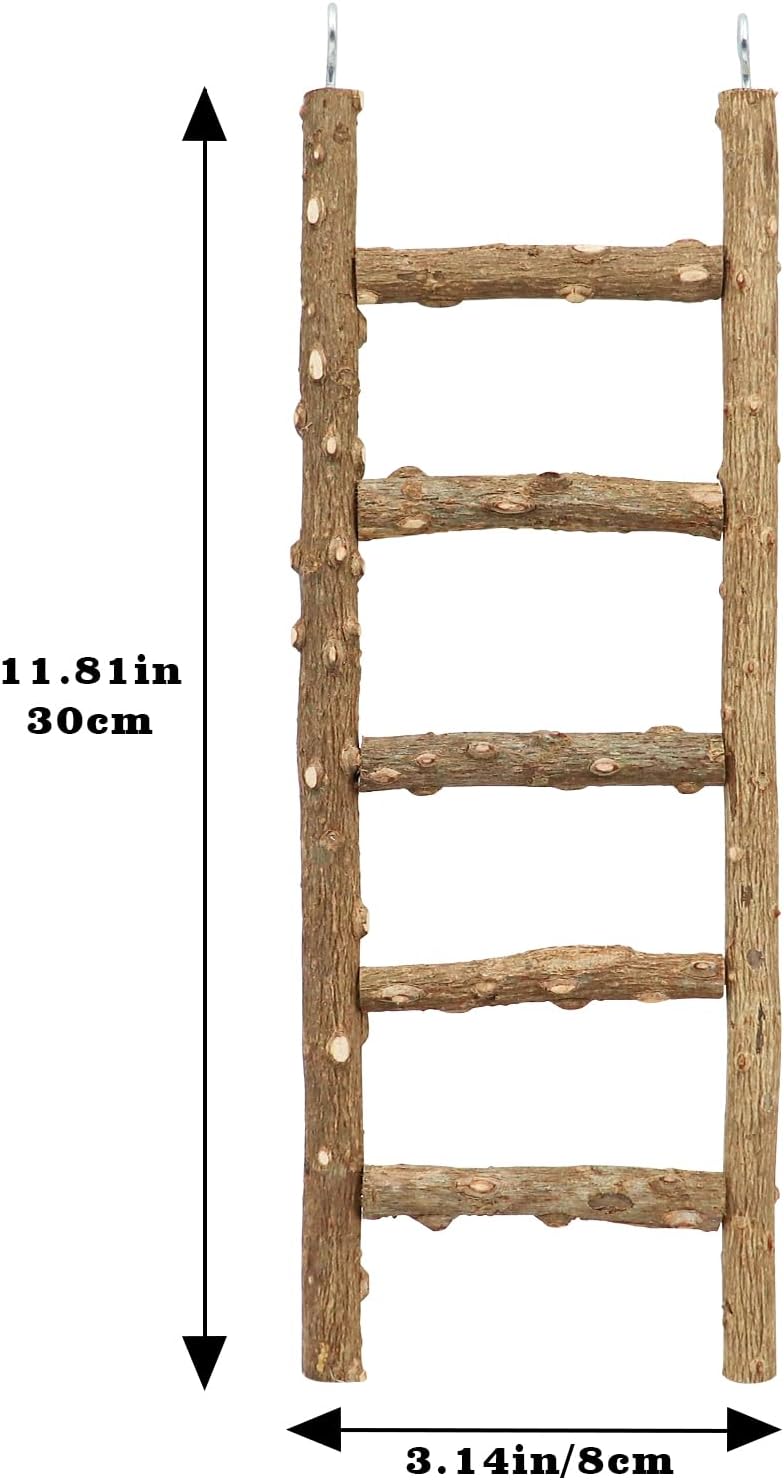 Bird Ladder Toy, Natural Pepper Wood Parrot Ladder, 5-Step Bird Climbing Toys, Bird Chewing Toys, Bird Cage Accessories, Suitable for Birds Parrots Parakeets Cockatiels