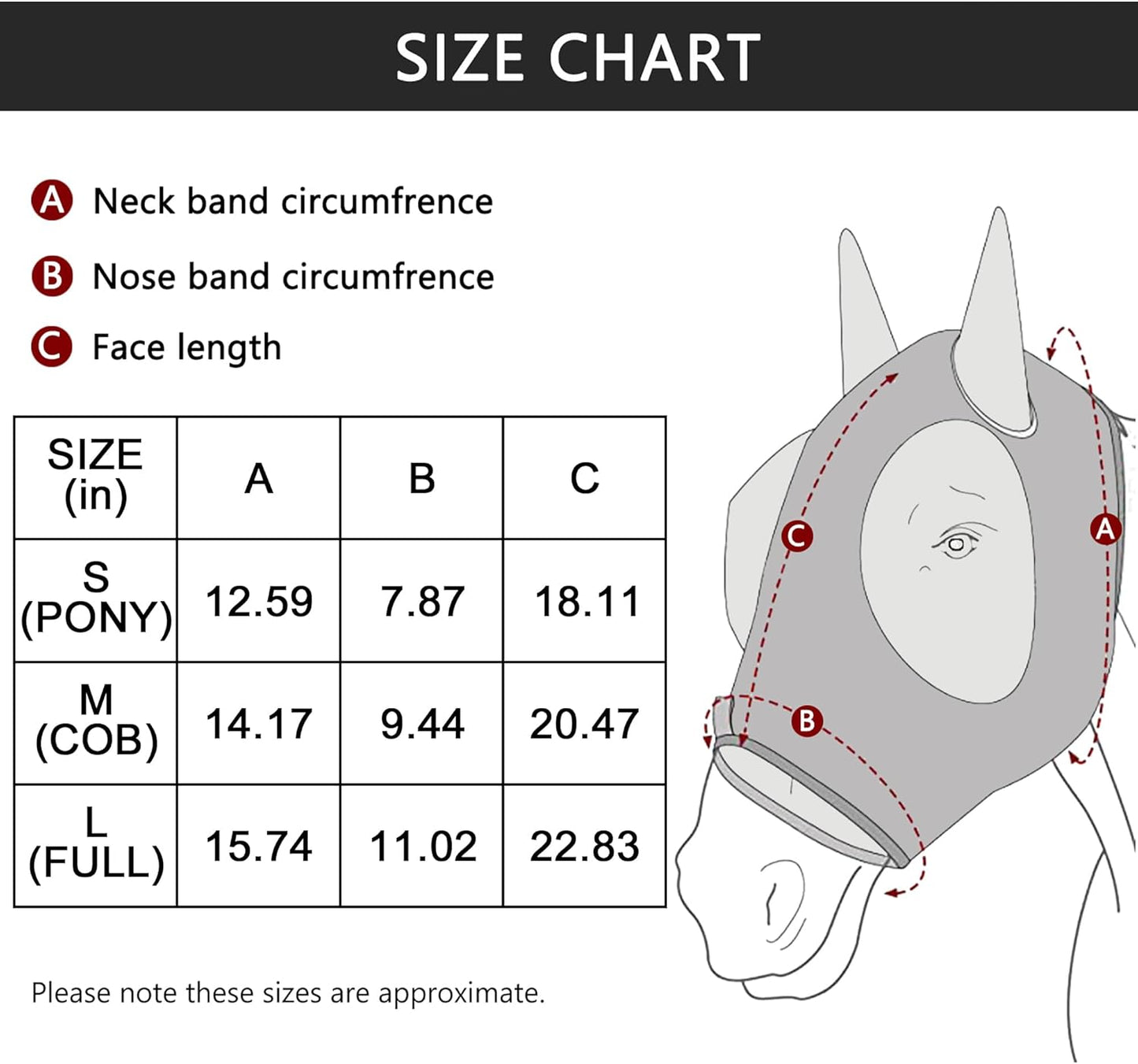 Horse Fly Mask with Ears - Large Eye Space for Full Vision, Breathable Stretch Comfort Fit, UV Protection, Forelock Opening, Easy Pull-On Pink Pony