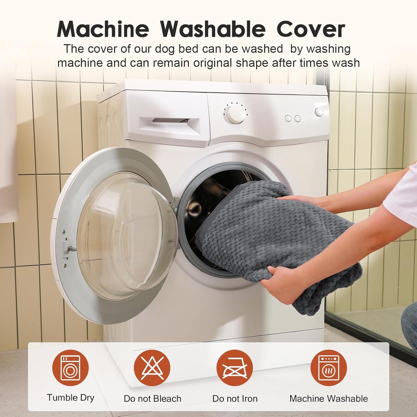 Orthopedic Dog Bed, 3 Inch Memory Foam Dog Beds for Medium Dogs, Washable Removable Cover, Nonskid Bottom, Waterproof Pet Couch for Indoor, Outdoor or Car Use, 35x23 Inches M Dark Grey