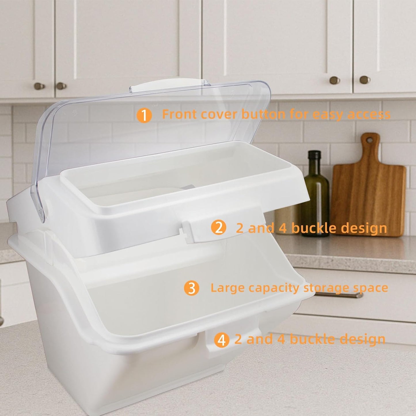 22LB Airtight Flour Storage Container With Scoop for Dry Food, Sugar, Baking Supplies,Rice.BPA Free Ingredient Storage Bin,Pet Food Storage Container Dog Cat Birds Food Bin (22 LB)