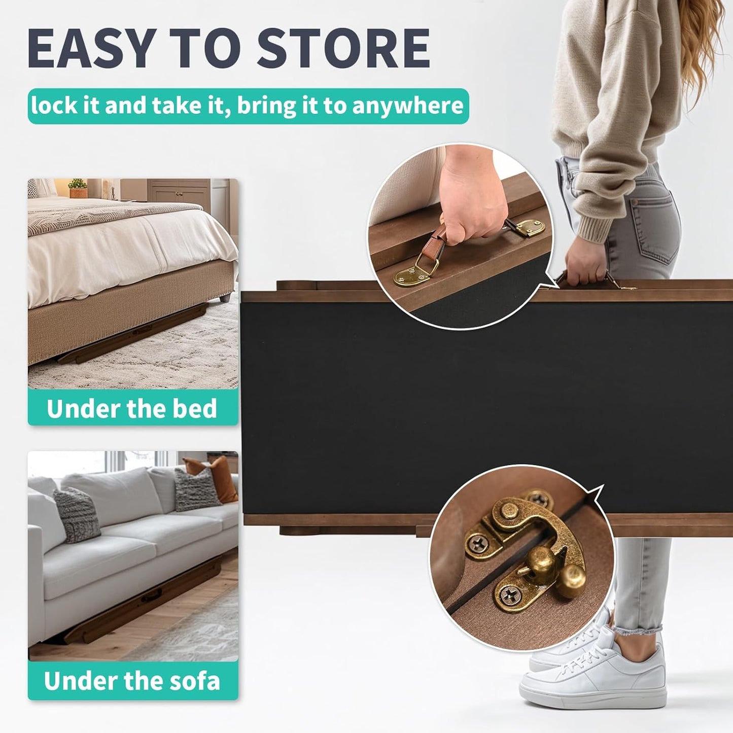 Dog Ramp, 5 Level Adjustable Height Folding Pet Ramp for High Bed, Portable Paw Ramps Large Bed Ramp for Medium & Large Old Dogs & Cats - Natural Wood Furniture Quality