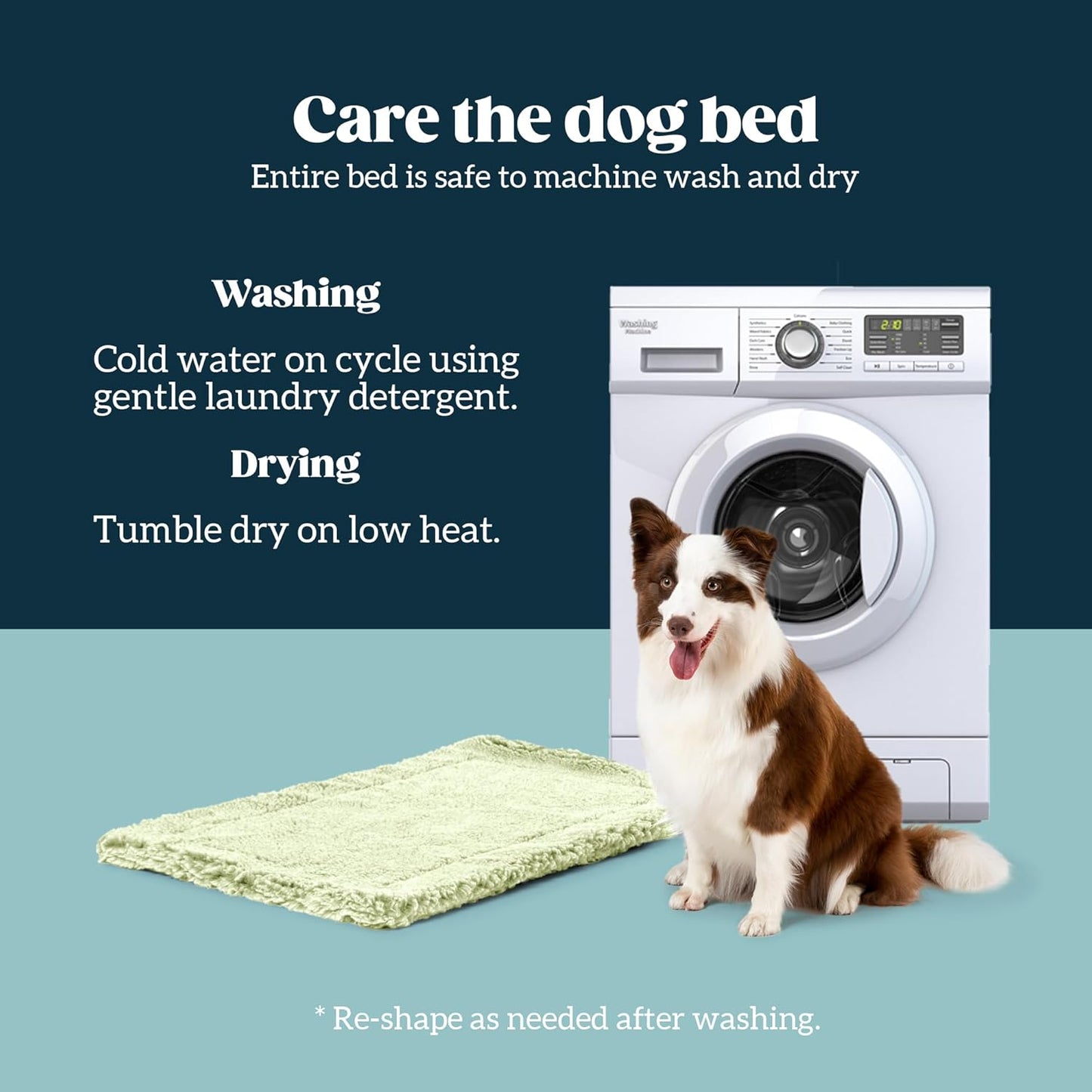 Stoutwool Indestructible Dog Bed - Fluffy Chew Proof Dog Crate Pad - Tough Kennel Pad for Aggressive Chewers - Washable, Ideal for Jumbo Breeds & Fits 54-Inch Crate - 53"x35", Gleam