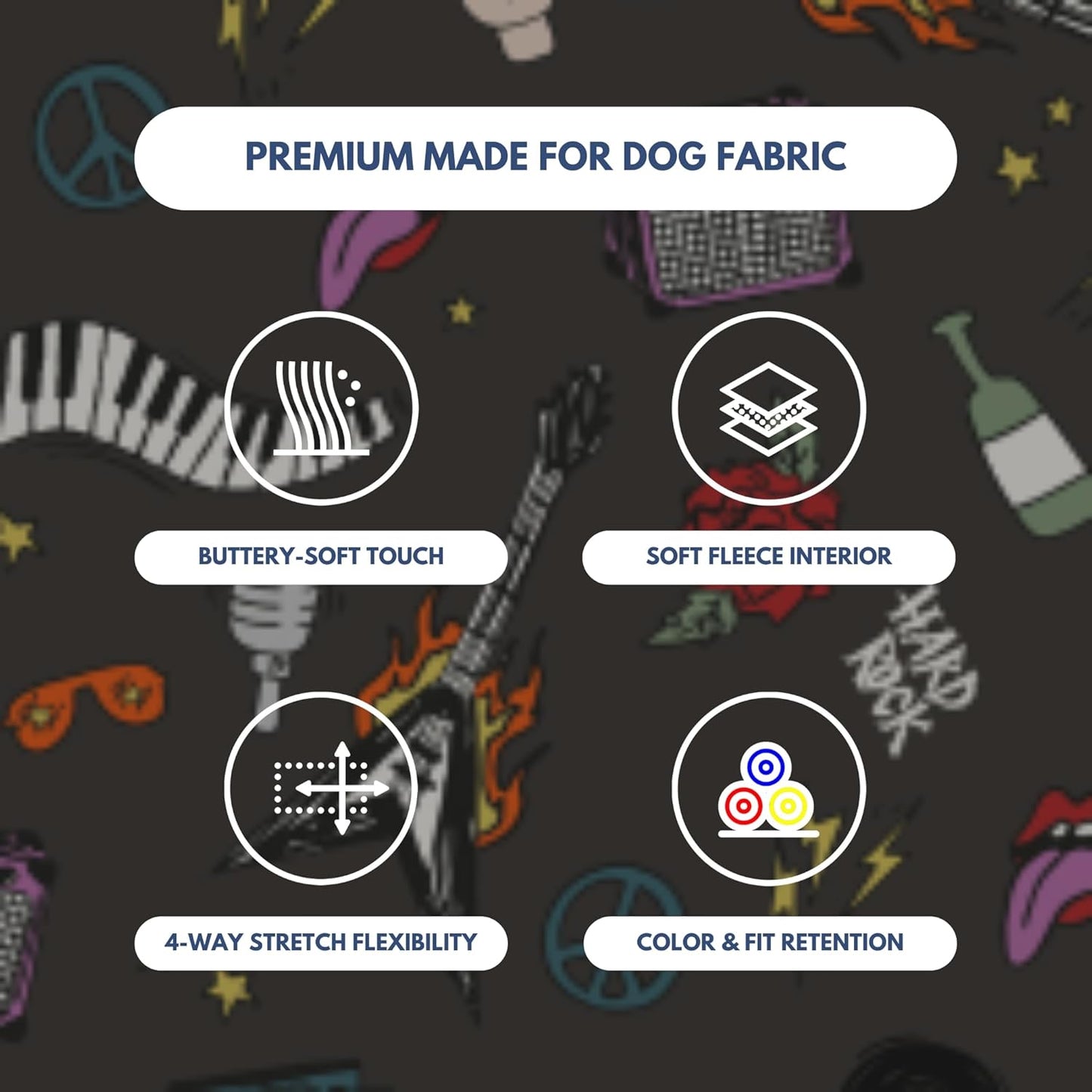 Spark Paws Dog Hoodie – Premium Dog Sweater for Small, Medium, and Large Dogs | Warm Outfits for French Bulldogs, Pitbull, Puppy, Winter Jacket Alternative - Rock and Roll - S