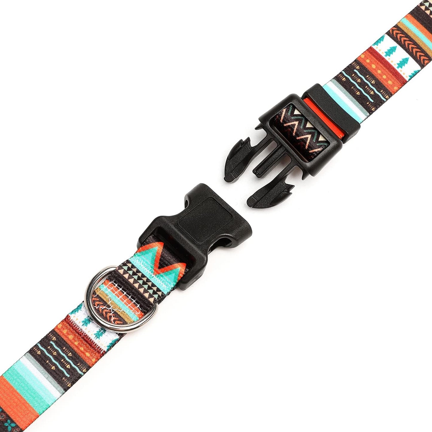 Mercano Adjustable Dog Collar - Special Design Patterns, Soft Nylon Comfortable Durable Pet Collar for Small Medium Large Dogs (S, Tribal Green)