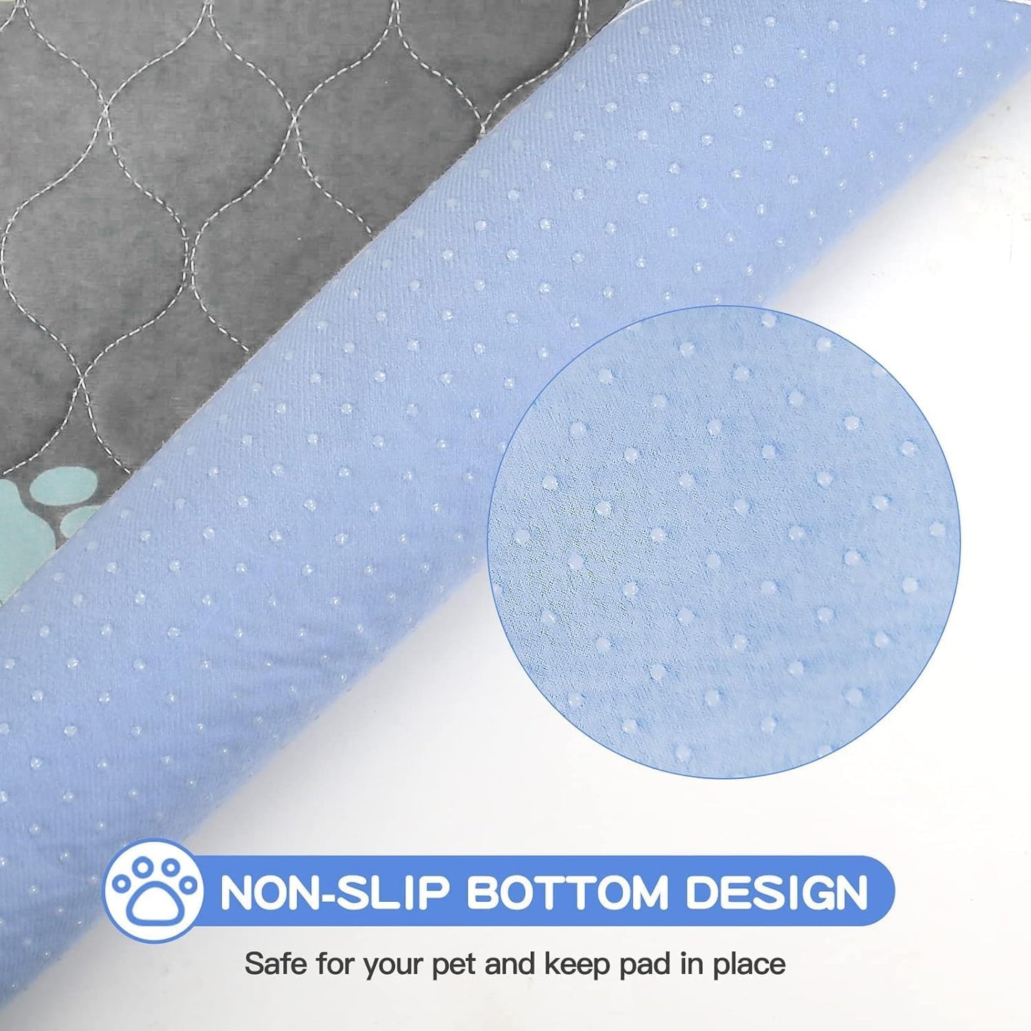 Aitmexcn Washable Puppy Dog Pee Pad, 2PCS 100% Waterproof Whelping Training Mat for Puppy/Senior Dog, Fast Drying Reusable Puppy Pads for Indoor, Outdoor and Car Travel- 24x36'' Llight Gray