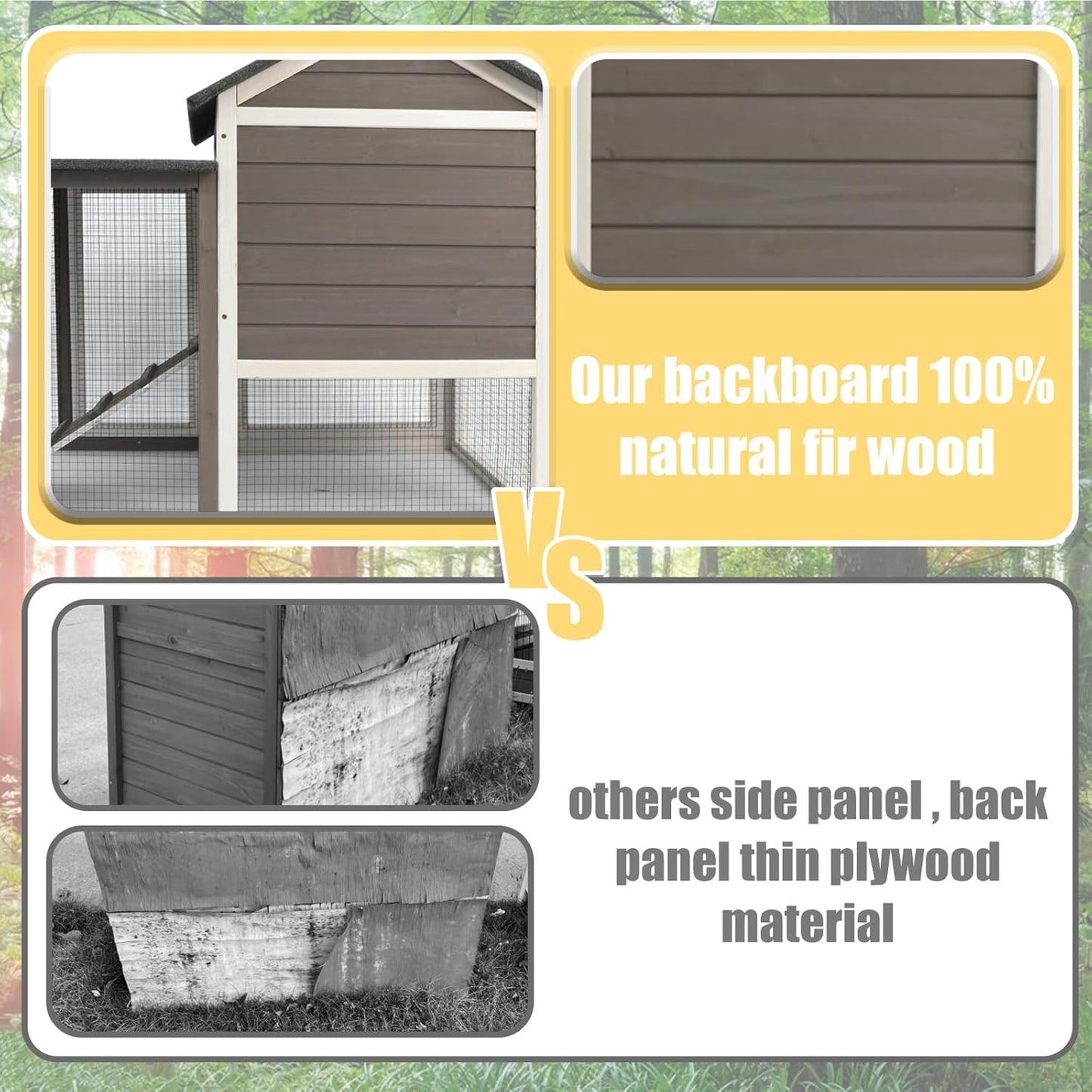 Rabbit Hutch Indoor Bunny Hutch Outdoor Wooden Rabbit Cages Indoor Rabbit Hutch with Pull Out Tray Large Rabbit Hutch Bunny Hutch Waterproof Asphalt Roof Guinea Pig Cages Pet House