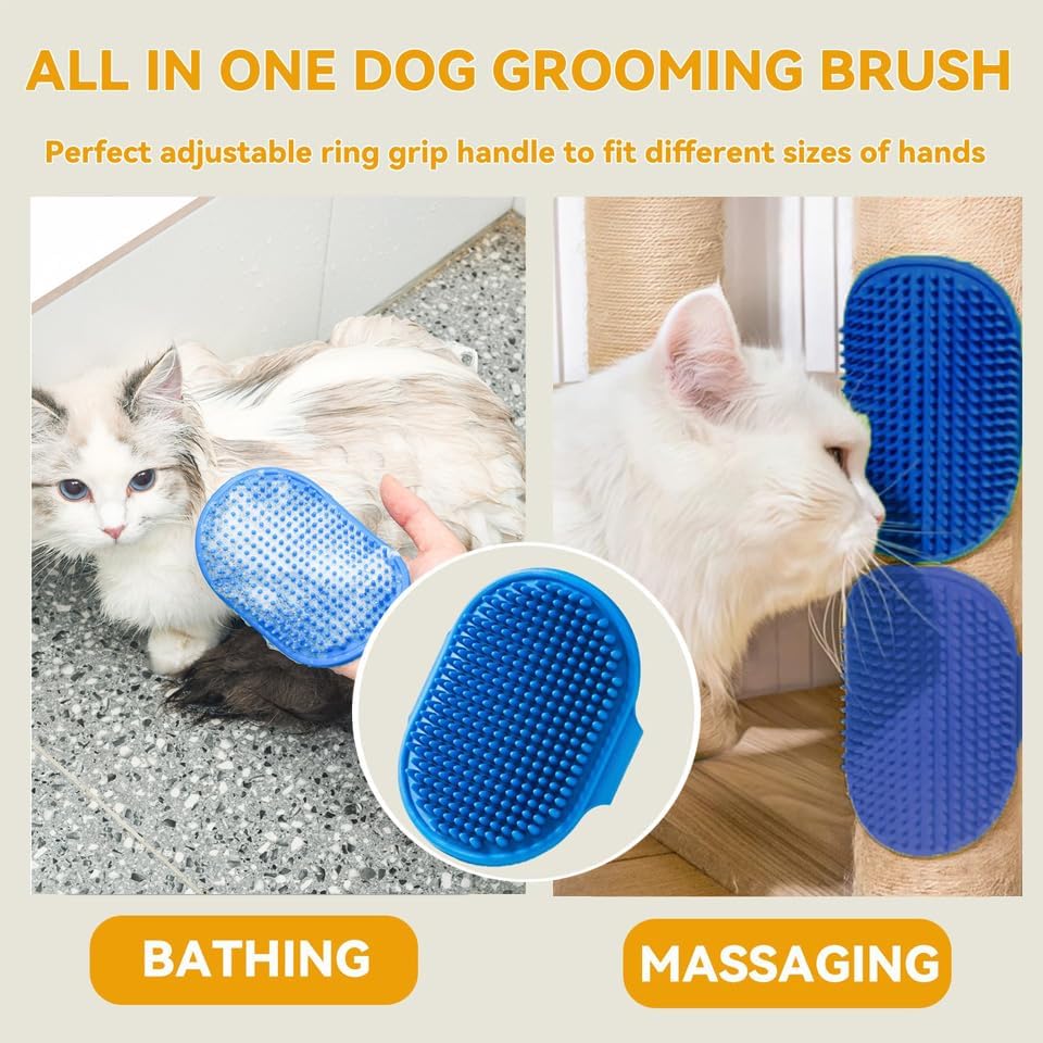 2PCS Pet Hair Remover, Electrostatic Pet Hair Removal Gloves, Reusable Cat & Dog Hair Remover for Couch, Furniture, Carpet, Curtain, Upgraded Animal Fur Removal Tool, Cat Grooming Gloves