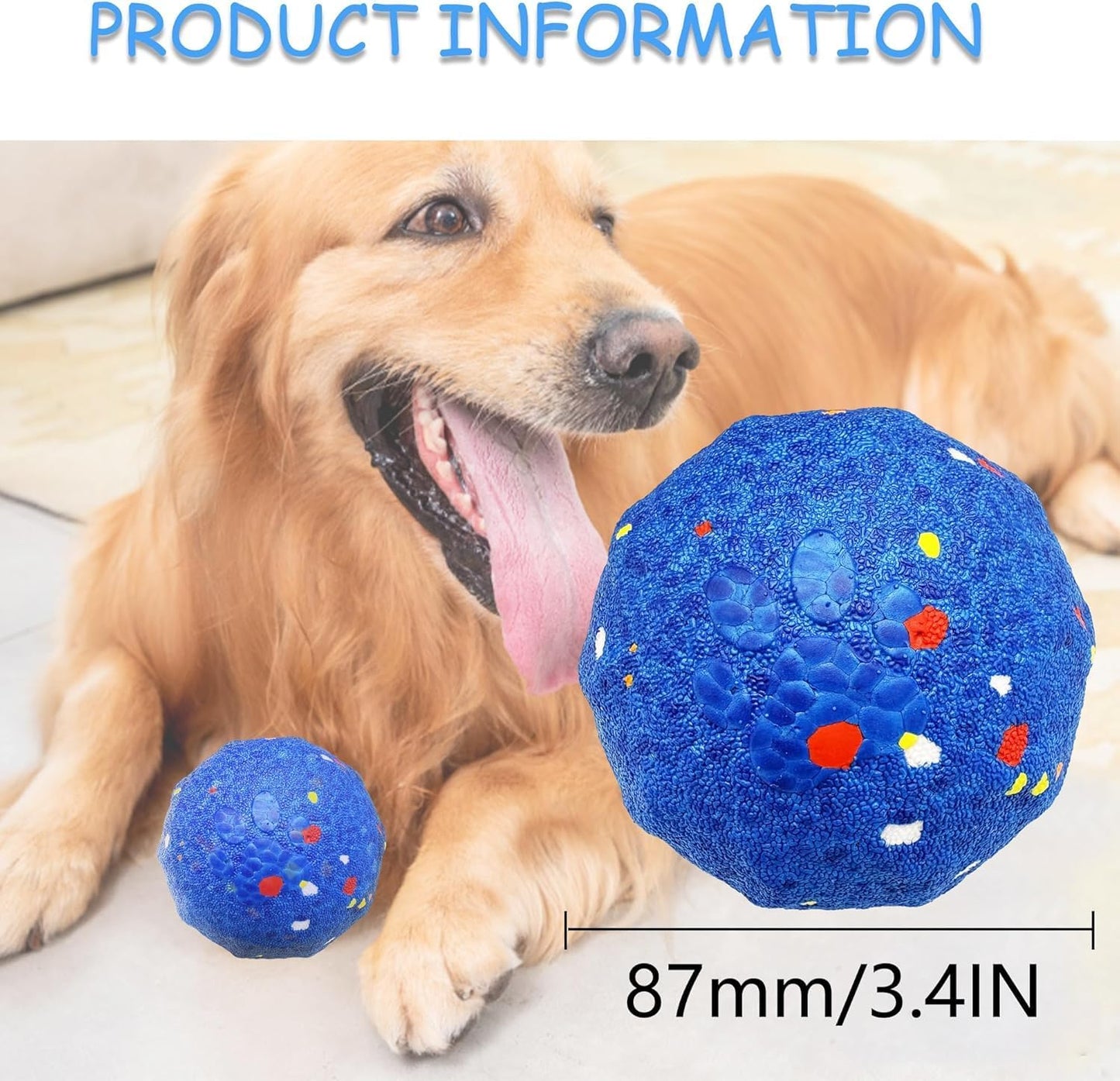 Interactive Dog Toys Dog Balls Activated Automatic Rolling Ball for Puppy Small Medium Dogs Smart Jumping Automatic Moving Bouncing and Rotating Ball Vibrating Keep Them Busy