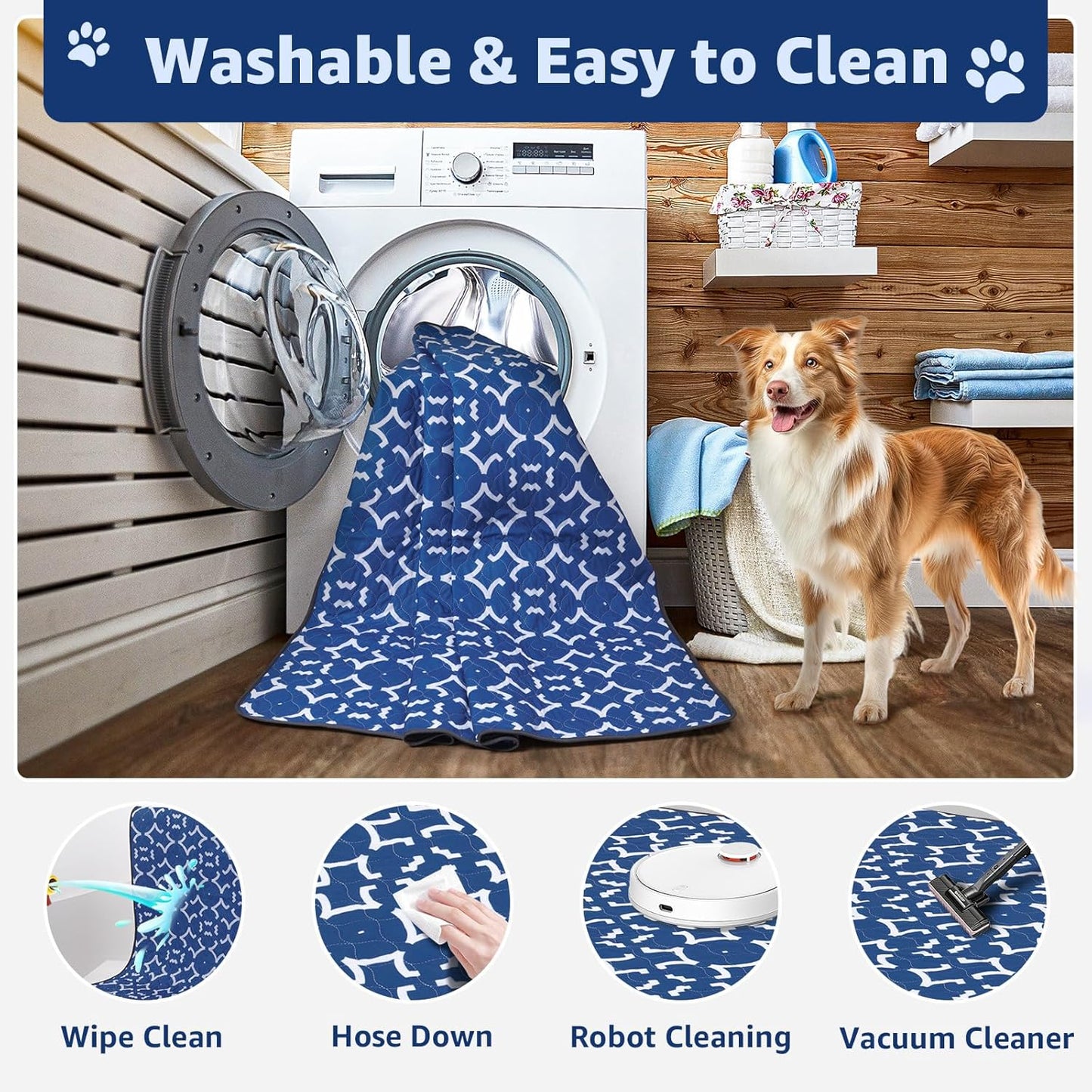 LOOBANI Washable Pee Pads for Dogs 18"x 24": 2 Pack Super Absorbent Reusable Puppy Pads Leakproof Whelping Pad, Waterproof Non-Slip Dog Training Pads for Floor, Crate, Potty, Sofa