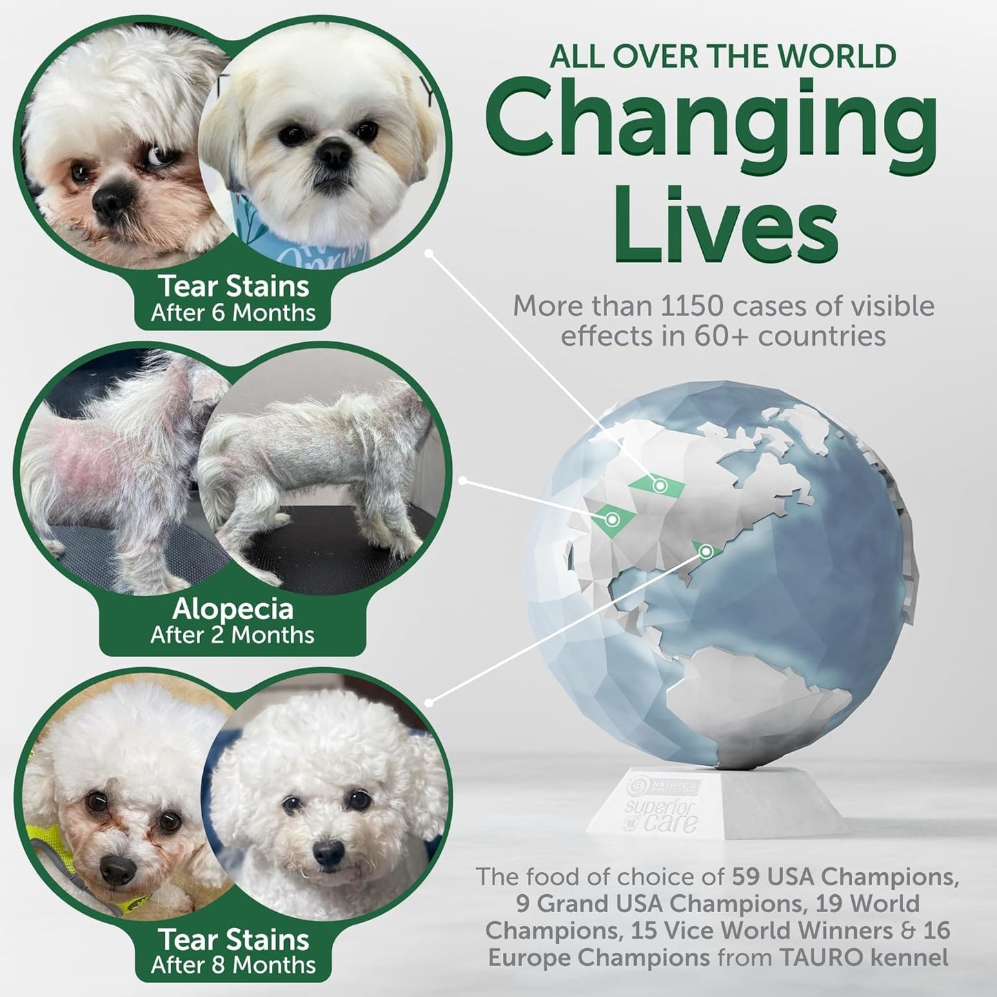 Nature's Protection Superior Care White Dogs Dry Dog Food - High Protein, Tear Stain Dog Food for Small & Mini Breeds Light Coated Adult Dogs, Fresh Pet Meal, Lamb and Rice, 3.3 lb