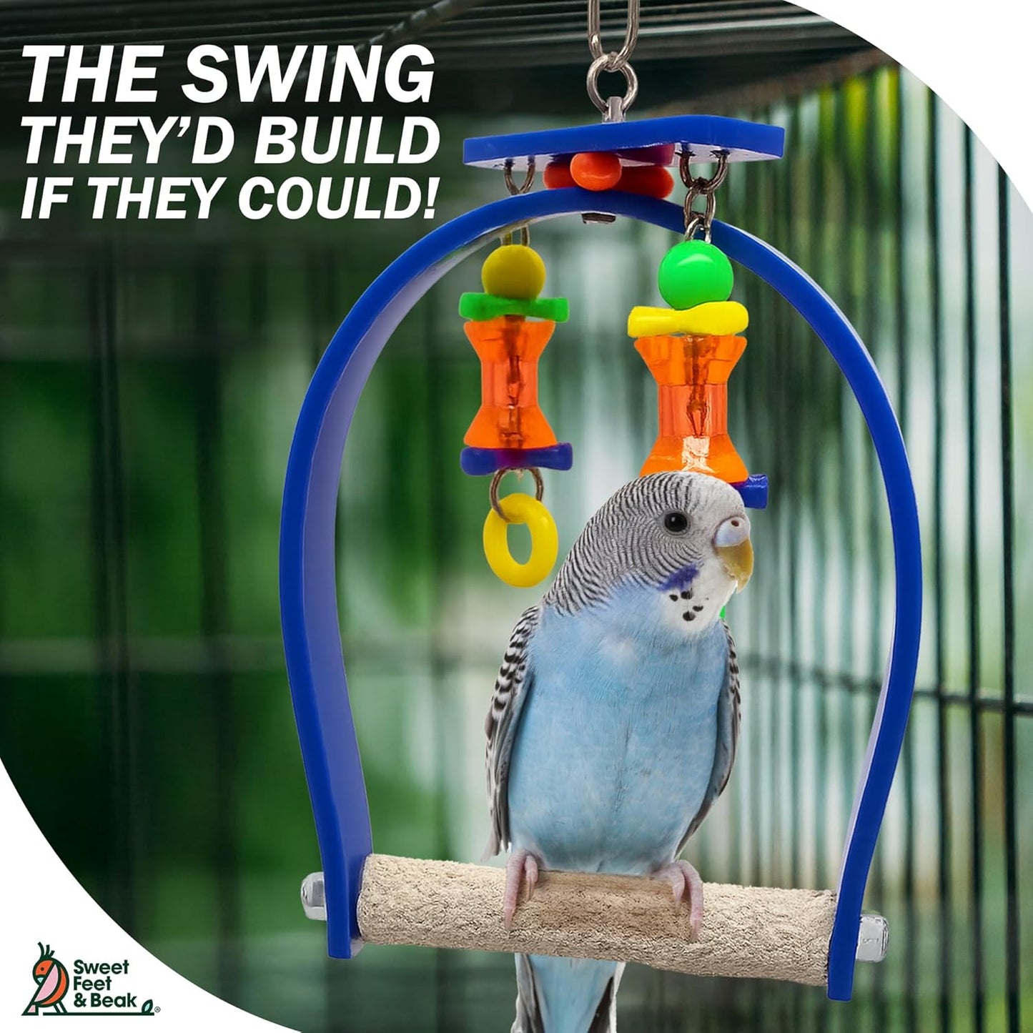 Small Whirly Bird - Perfect Cage Toy Stimulates Visual and Physical Activity - Safe, Non-Toxic, Cage Accessories for Small Birds