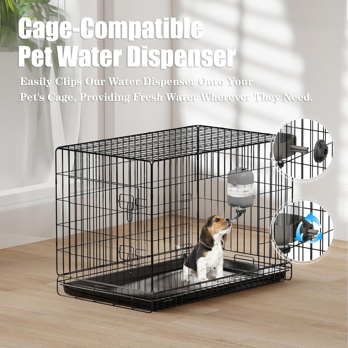 Puppy Bowls for Small Dogs,3 in 1 Dog Bowl Set with Puppy Water Bottle and 2 Food Grade Stainless Steel Bowls,15°Tilted Food and Water Bowl Set for Cats,Rabbits,Ferrets,Guineas