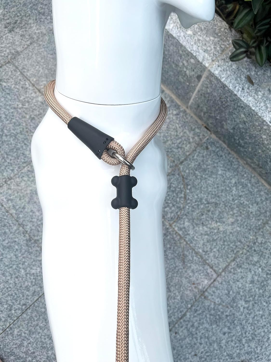 Slip Lead Dog Leash,Strong Nylon Rope Leash and Padded Handle,No Pull Outdoor Walking Training Lead for Small Medium Large Dogs(Light Military Tan, 1/2"×4ft)