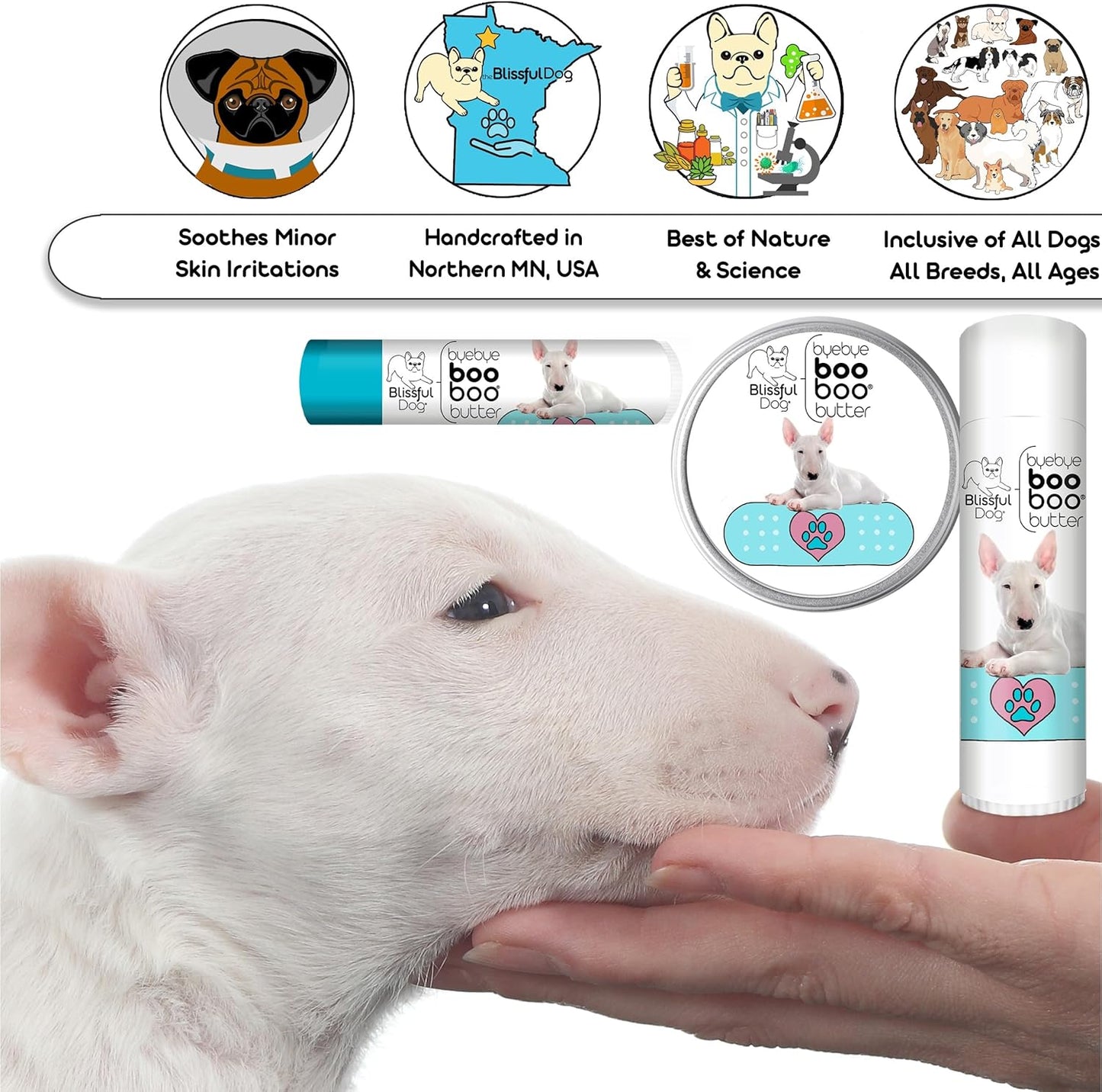 The Blissful Dog .50 oz Tube Bull Terrier Booboo Butter