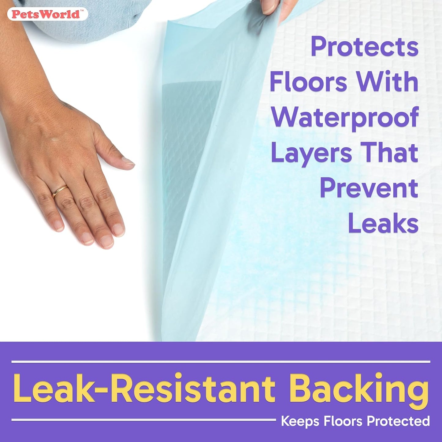 PETSWORLD Puppy Pads, 23x36 Inch, 1200 Count - Puppy Pee Pads for Dogs, Tear Resistant, Economy Value, Super-Absorbent Polymer Gel Core, Perfect for Puppies, Smaller Dogs