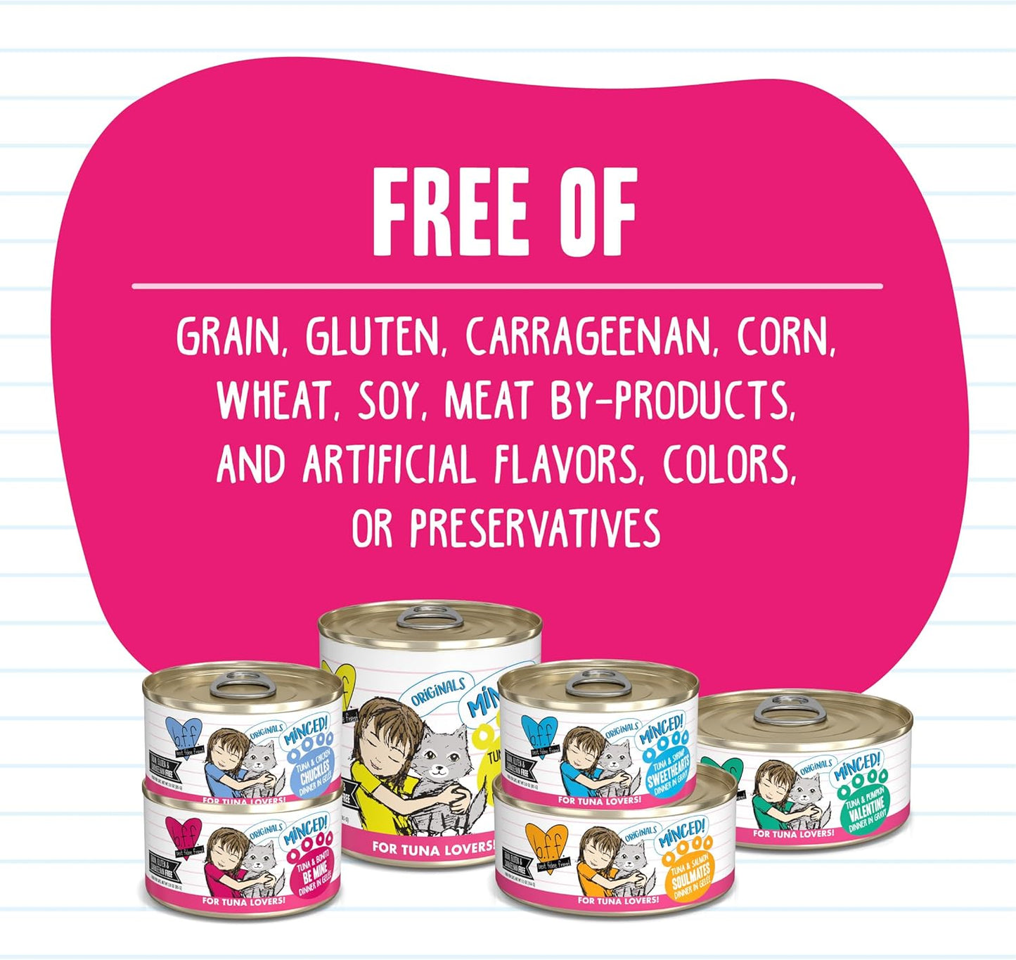 Weruva BFF Minced Natural Wet Cat Food, Tuna Too Cool in Gelee, 5.5oz Can, Pack of 24