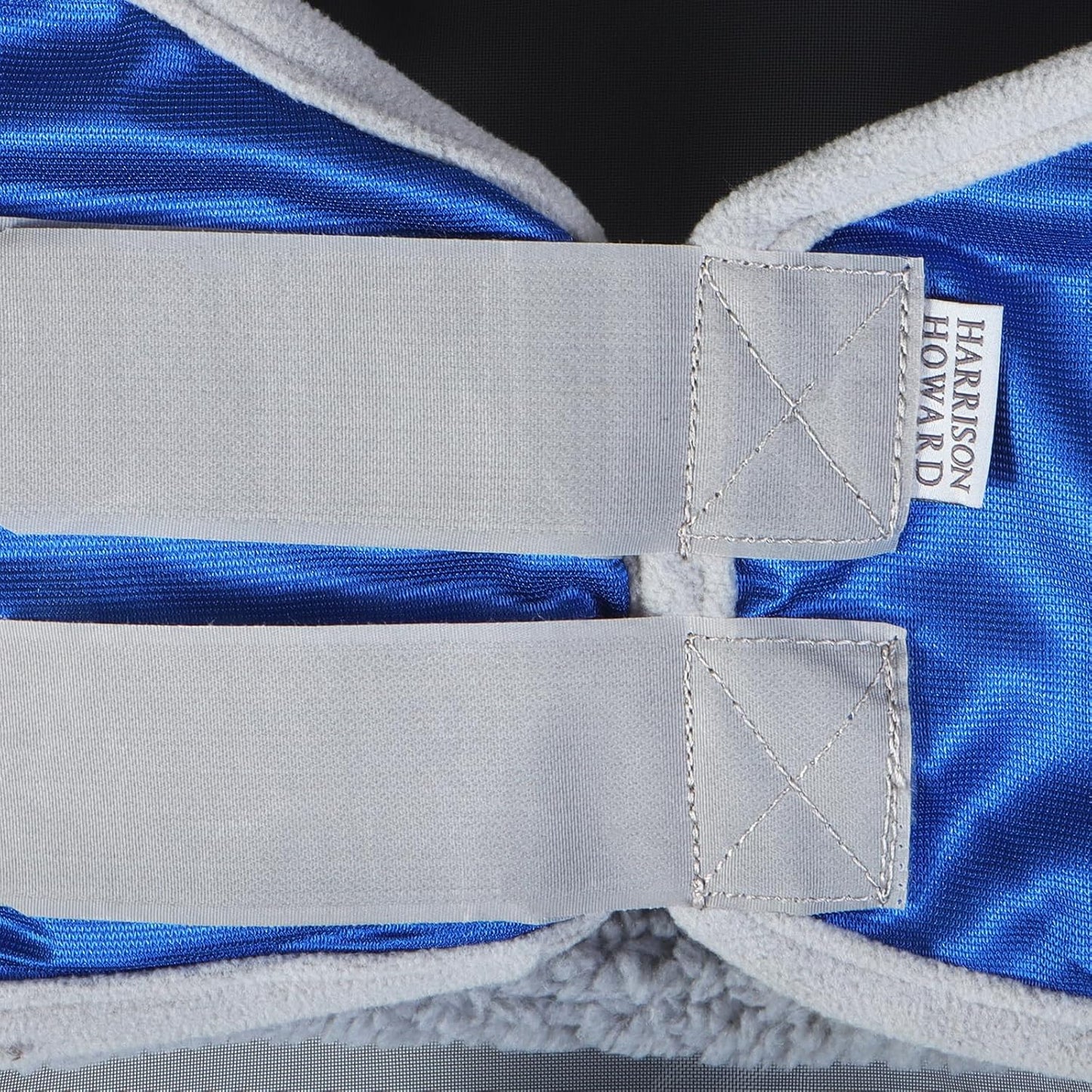 Harrison Howard Pro Luminous Horse Fly Mask Large Eye Space Standard with Ears UV Protection for Horse Signature Blue XL Extra Full Size