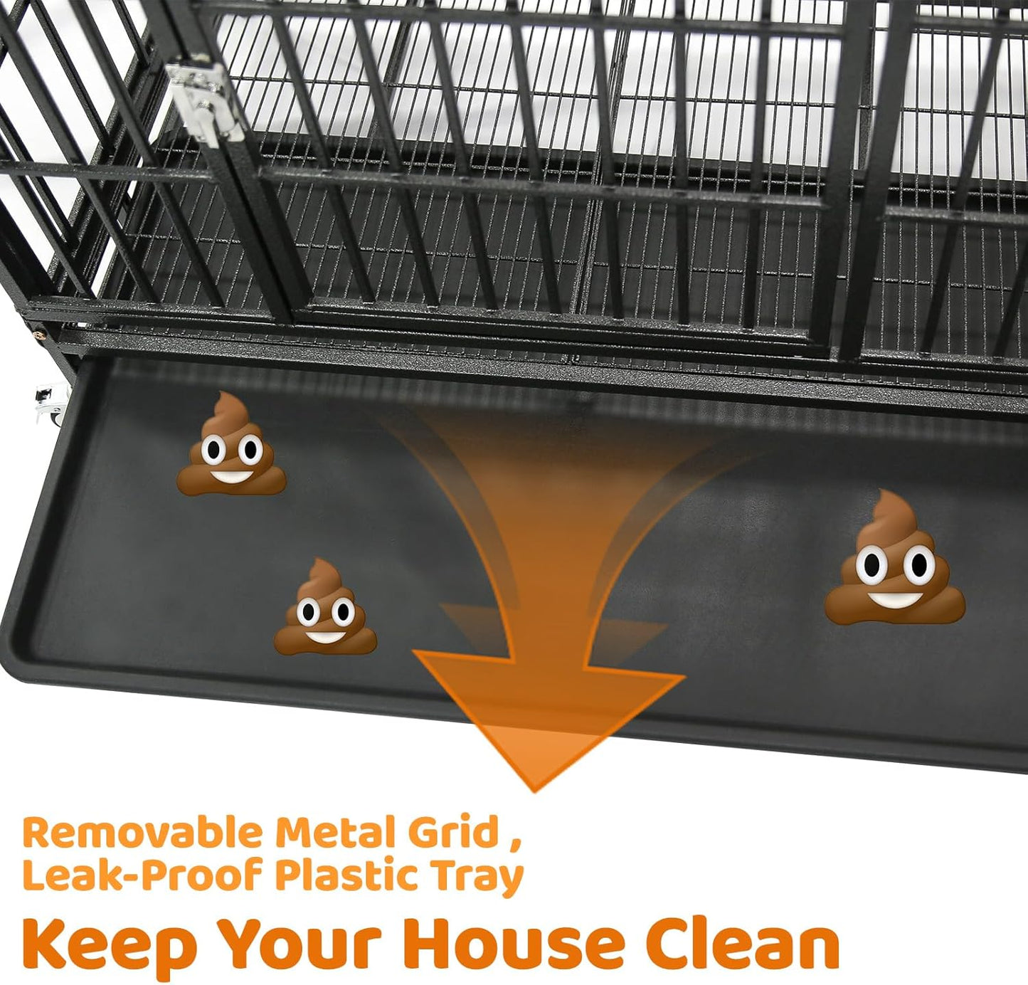 Homey Pet 3 Pack Three Levels 37 Inch Dog Crate, Escape Proof Dog Cage Kennel Indoor with Top Access and Lockable Wheels, Removable Tray, Heavy Duty Dog Crates for Medium/Small Dogs