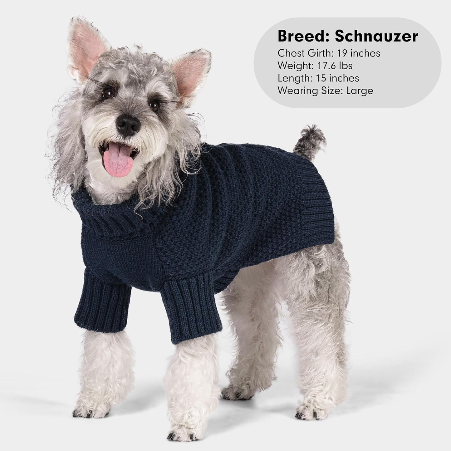 cyeollo 3XL Dog Sweaters for Large Dogs Boy, Stretchable & Cozy Warm Knit Doggy Sweater with Sleeves Turtleneck Fall Winter Cold Weather Big Dog Clothes Like Doberman Labrador, Navy XXXL