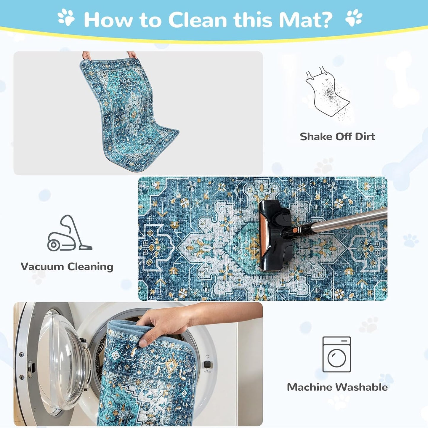 Lahome Reusable Washable Puppy Pads - 2 Pack Super Absorbent & Waterproof Dog Training Mats for Potty, Crate and Floor - Leakproof Pee Pads with Non-Slip Backing (Blue, 36"x48")