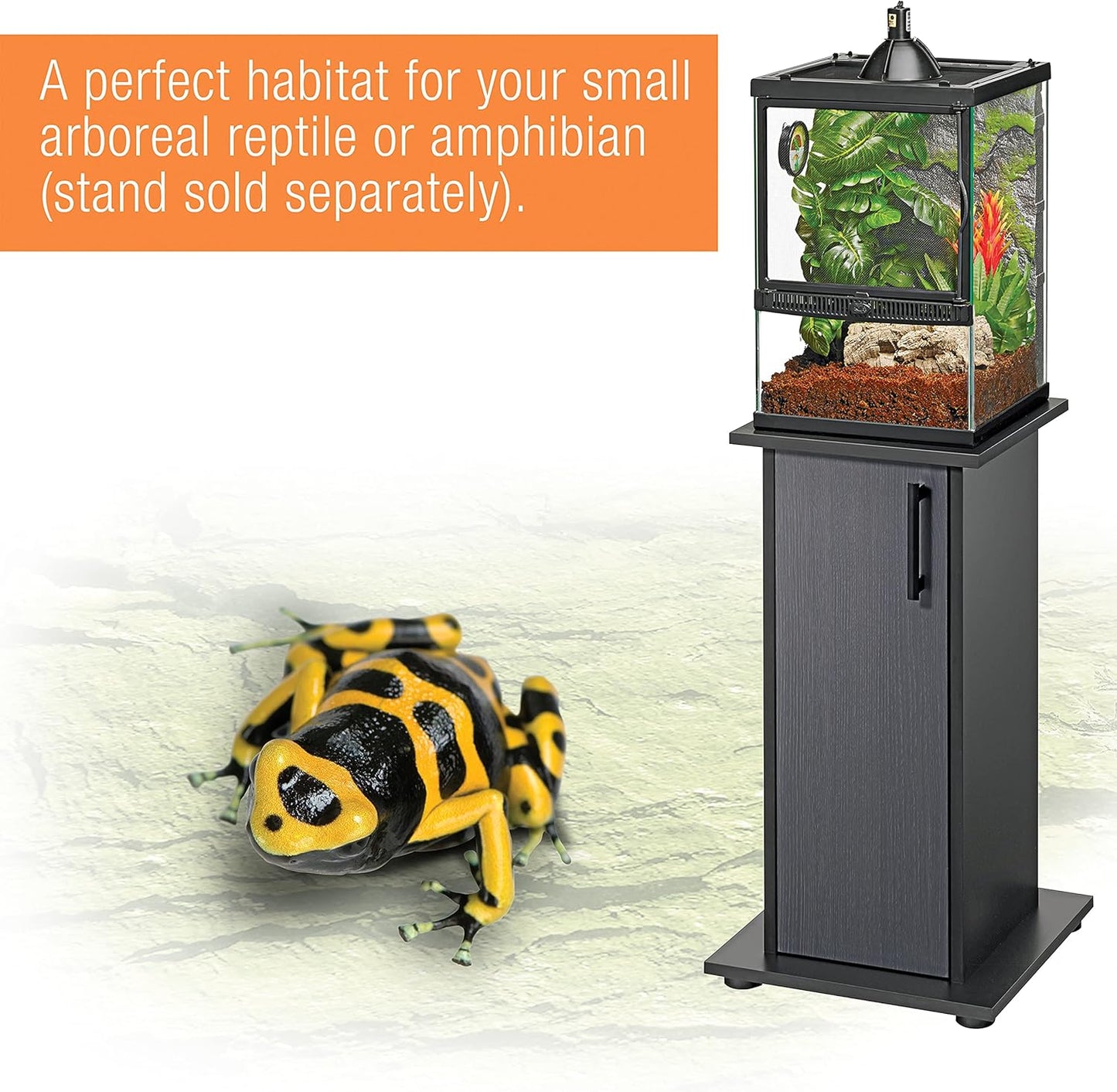 Zilla 11 Gallon Glass Tropical Vertical Habitat Starter Kit for Small Tree Dwelling Reptiles & Amphibians