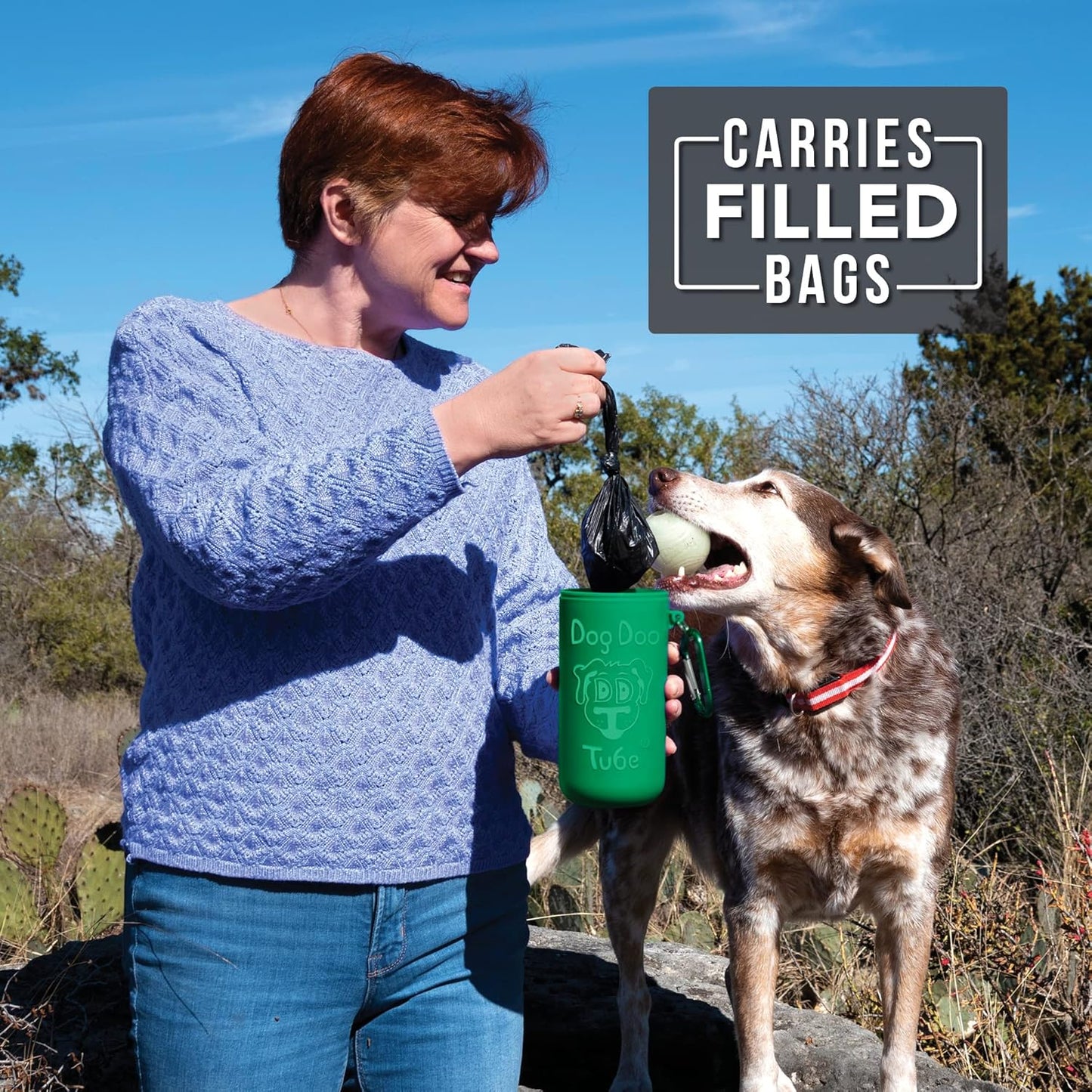 Dog Doo Tube Filled Dog Waste Bag Holders - Reusable Dog Poop Bag Tubes Designed to Keep in Odors and Germs