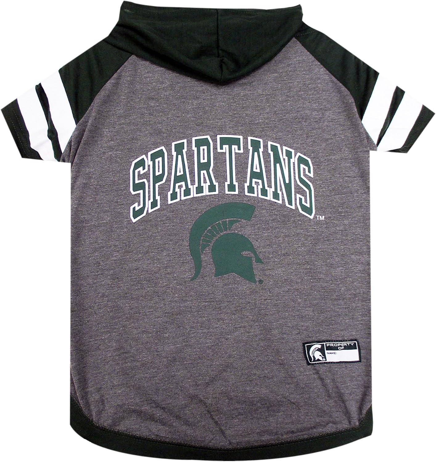 NCAA Michigan State Spartans Hoodie for Dogs & Cats, X-Small Collegiate Licensed Dog Hoody Tee Shirt. Sports Hoody T-Shirt for Pets. College Sporty Dog Hoodie Shirt.