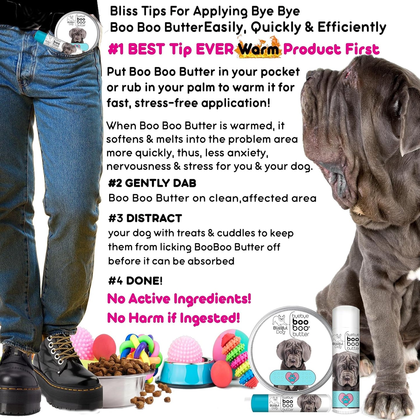 The Blissful Dog Neapolitan Mastiff Boo Boo Butter, 16 oz.