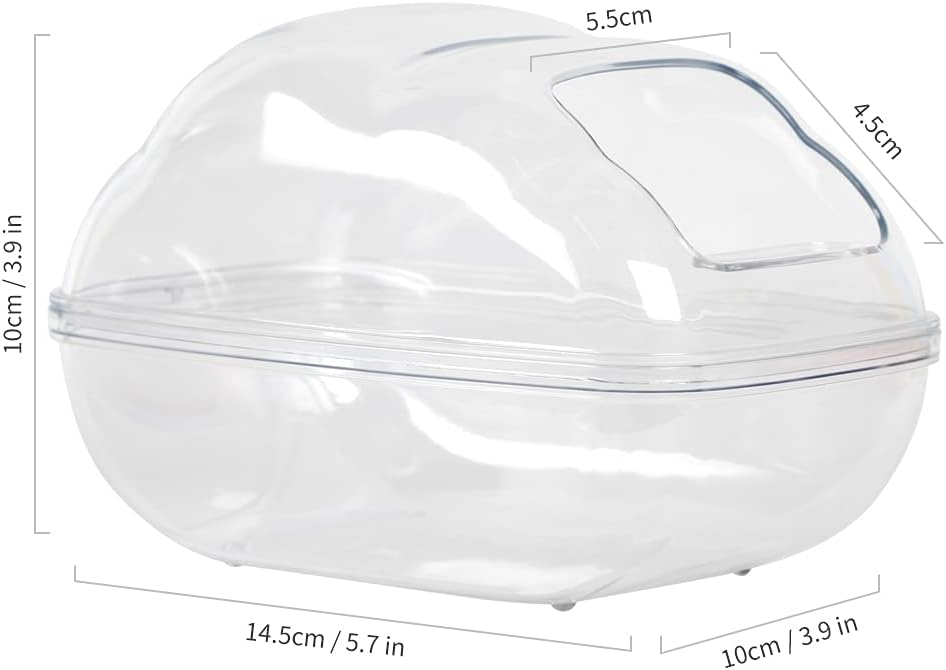 BUCATSTATE Hamster Sand Bath Container Large Hamster Toilet with Scoop Set Dust Bust Accessories for Small Animals (Transparent, Medium)