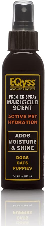 EQyss Premier Pet Spray Marigold Scent - Moisturizes & Conditions for Healthy Skin/Coat, Non-greasy, Adds Shine - Great for Dogs, Cats, Puppies (4 oz)