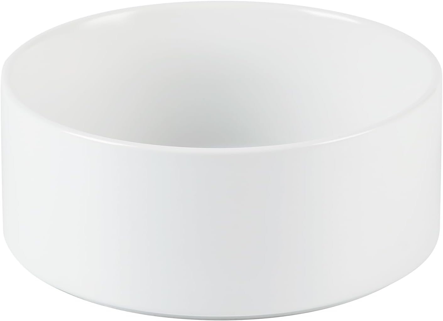 Ceramic Dog Bowl, Food and Water Bowl for Medium Breed Dog, Pet Bowl for Replacement (7.3 inch, Single Bowl, White)