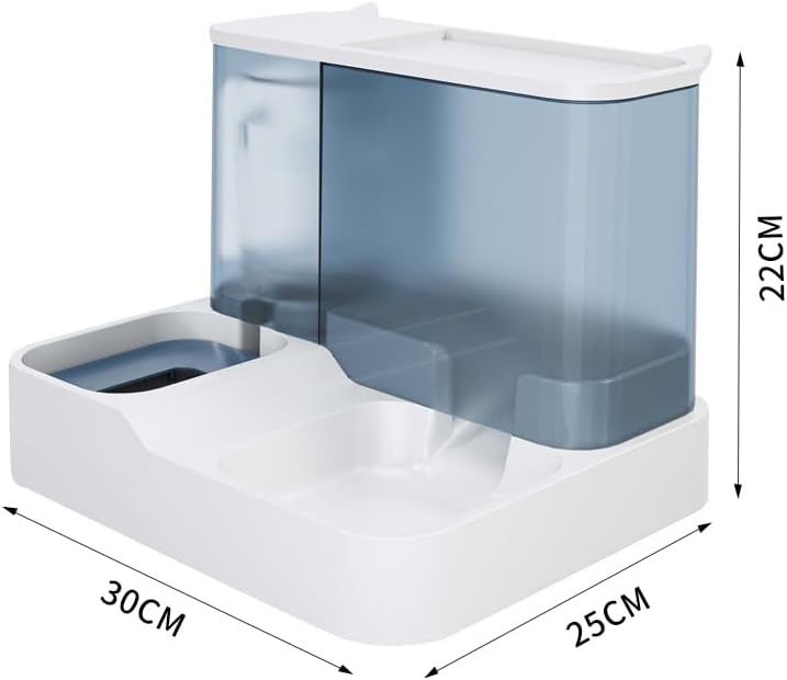 FAMILY'S BACKYARD Cat Bowls for Indoor,Automatic Cat Feeder,Dog Food Dispenser,Fully Enclosed Water Storage and Grain Storage Dual Function Pet Food Bowl,Size 30 * 25 * 22CM