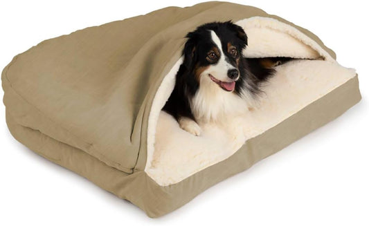 Snoozer Pet Products Rectangle Cozy Cave Dog Bed, Extra Large, Khaki