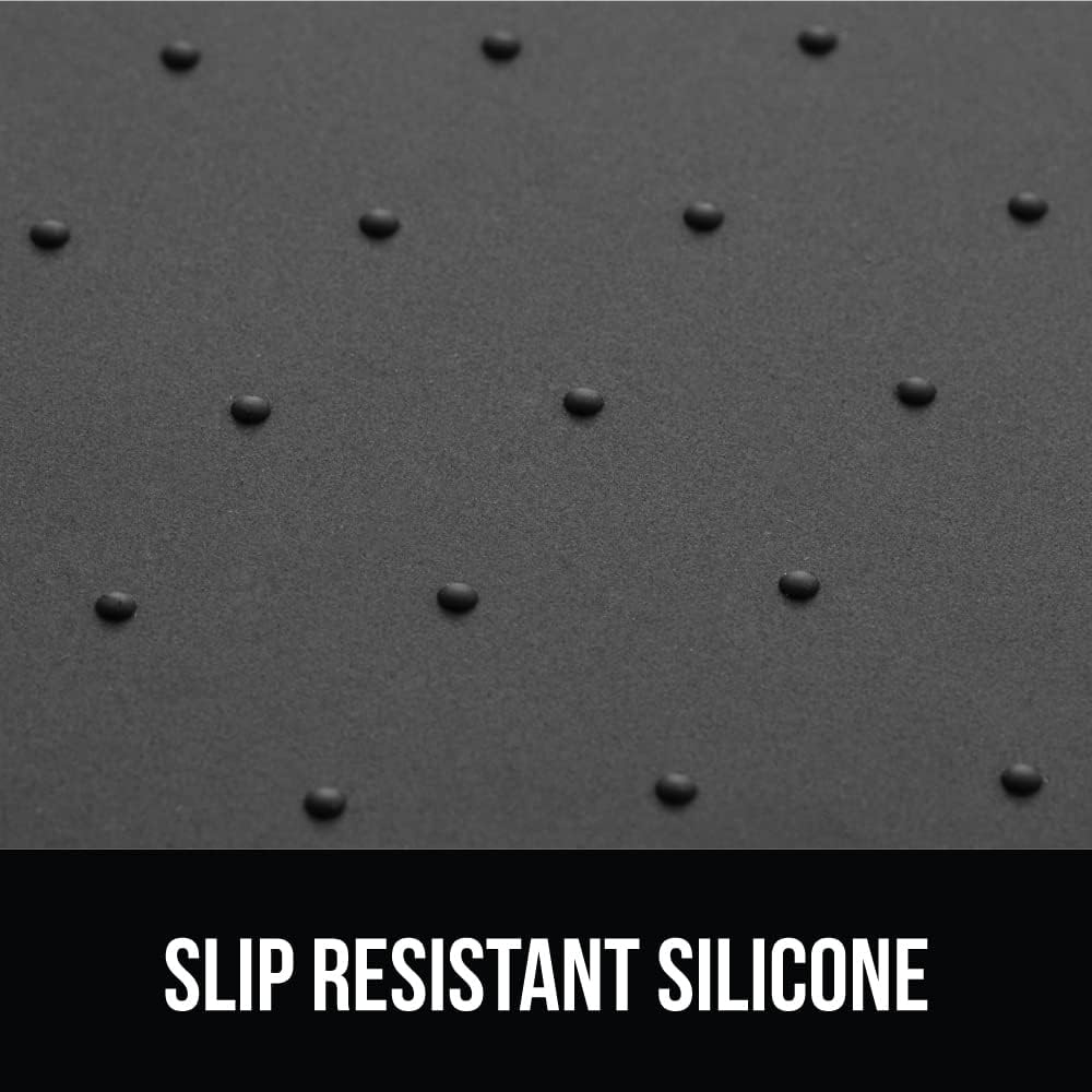 GORILLA GRIP 100% Waterproof Raised Edge BPA Free Silicone Pet Feeding Mat, Dog Cat Food Mats Contain Spills Protects Floors, Placemats for Cats and Dogs Water Bowl, Pets Accessories 28x18 Charcoal