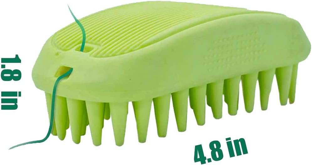 Dog Cat Pet Grooming Brush - Silicone Massage Brush for Deshedding and Bathing, Anti-Slip Rubber Shampoo Brush for Long & Short Hair Dogs and Cats (Orange)