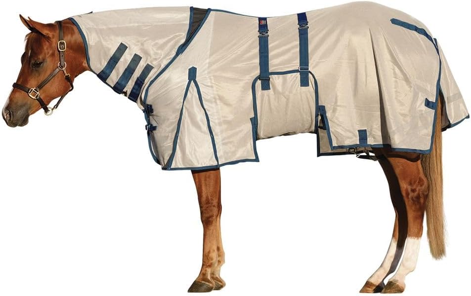 Schneiders Soft Interlock Mesh II Attached Neck Euro Bellyband Leg Shield Horse Fly Sheet | 80% UV Protection | SilverTek Lining