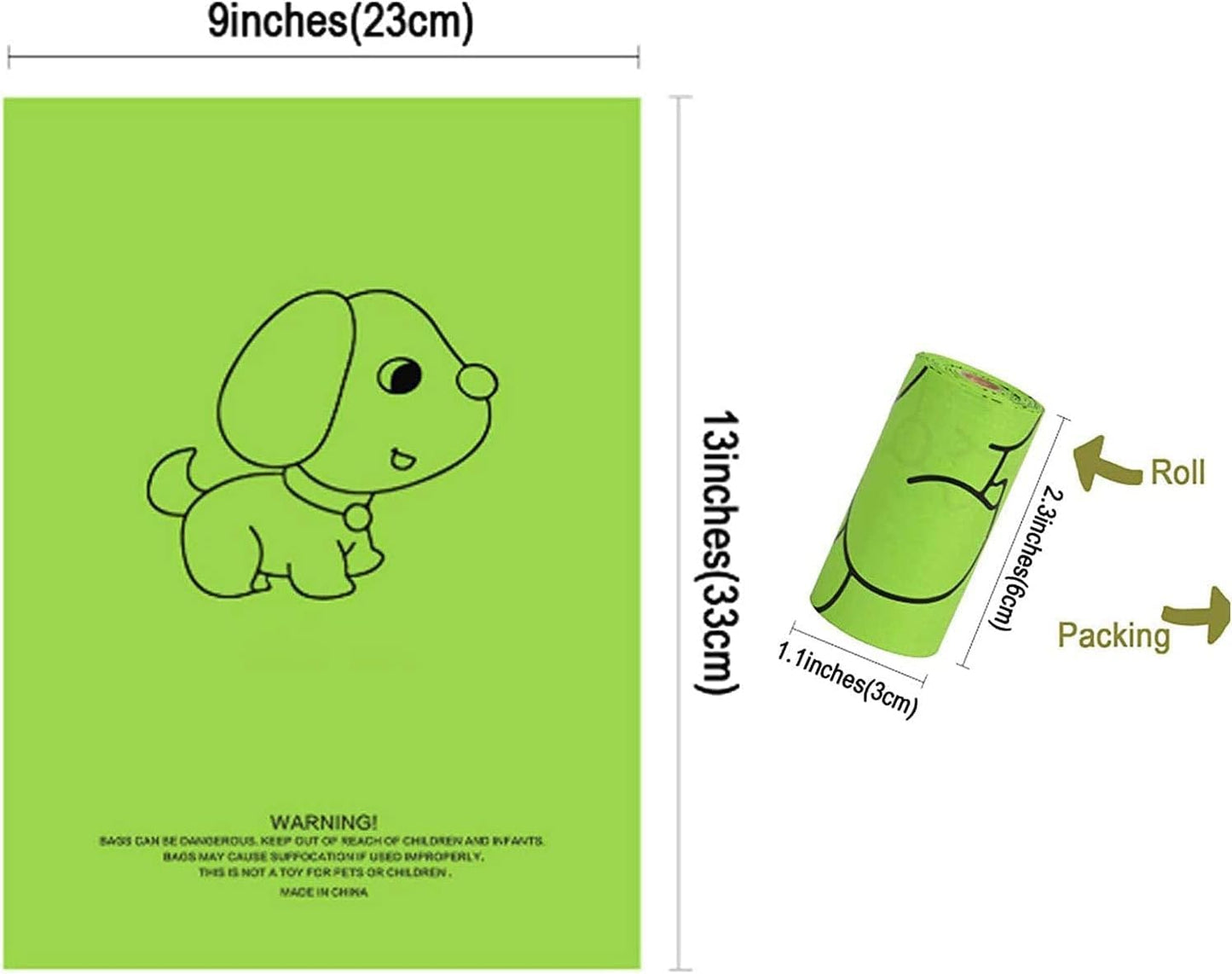 Petmolico Dog Poop Bag Holder Leash Attachment, Dog Waste Bag Dispenser Zippered Pouch, Fits Any Dog Leash, Includes Free Roll of Dog Bags, Poop Bag Dispenser - 2 Pack, Blue Dots