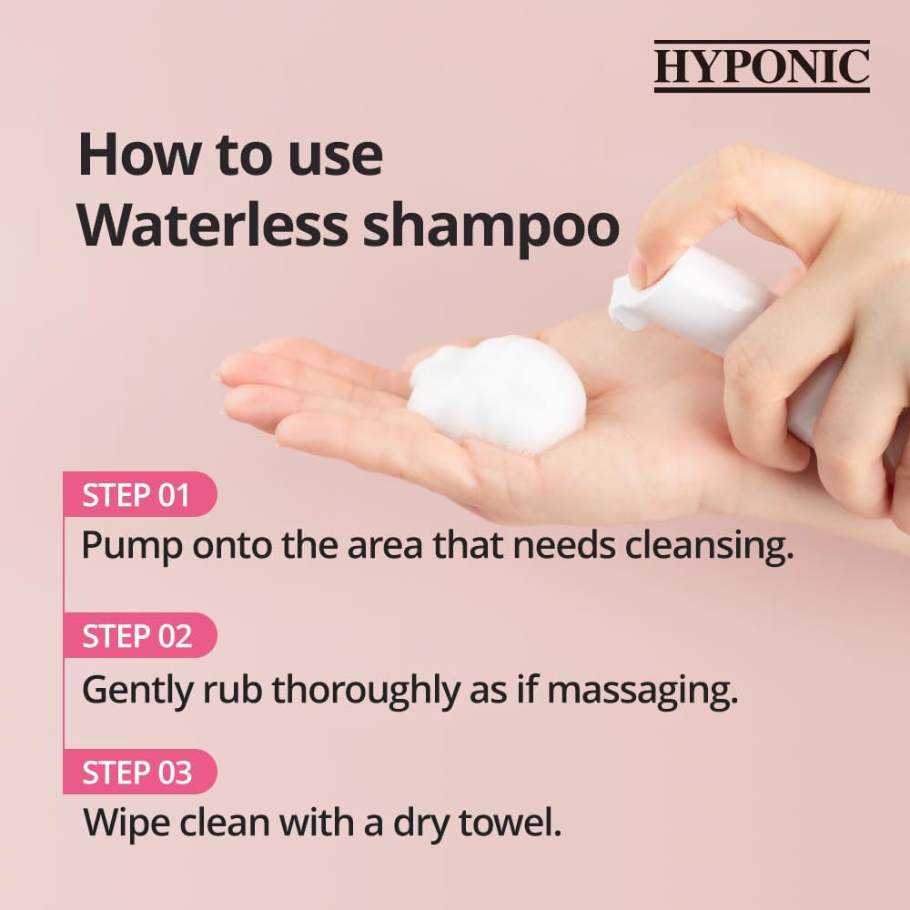 HYPONIC Hypoallergenic Premium Waterless Shampoo for All Pets (Scented, 6.4 oz) - Natural Dry Shampoo, Waterless Foam, Grooming for Dogs and Cats