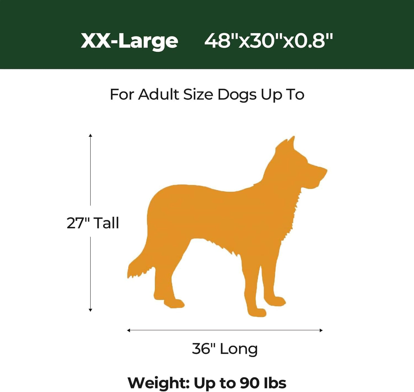 BALANCE Dog Crate Pad, Dog Foam Crate Mat Kennel Pad, Washable Water-Resistant Pet Bed Flat Dogs Cag Mat for XX-Large Dogs