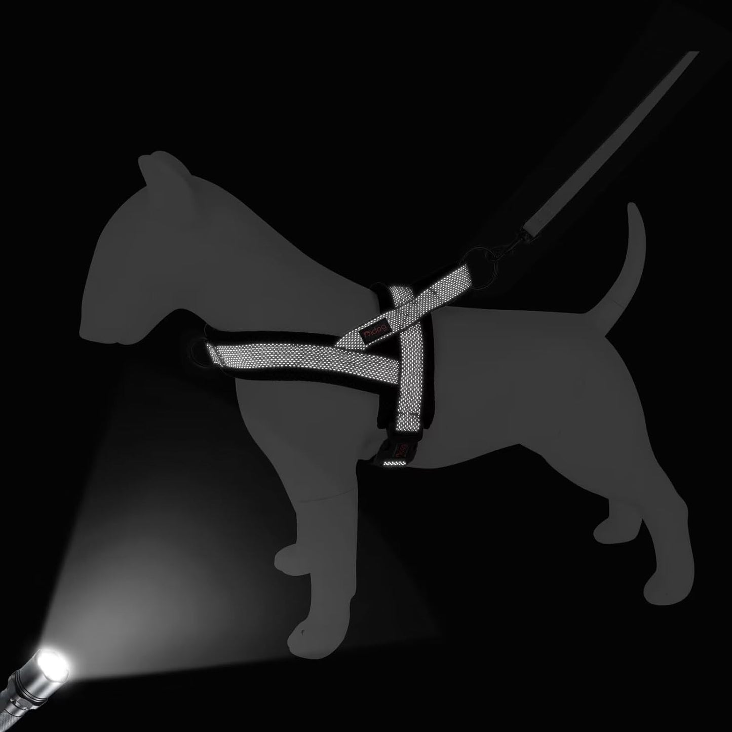 Didog No Pull Dog Harness with Breathable Mesh Padded, Full Reflective & Quick Fit Adjustable Vest Harness, Easy for Training Walking for Small & Medium and Large Dogs (Black, S:Chest 18-22")