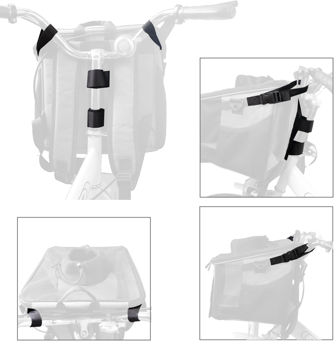 Pet Carrier Bicycle Basket Bag Pet Carrier/Booster Backpack for Dogs and Cats with Big Side Pockets,Comfy & Padded Shoulder Strap,Travel with Your Pet Safety（Titanium）