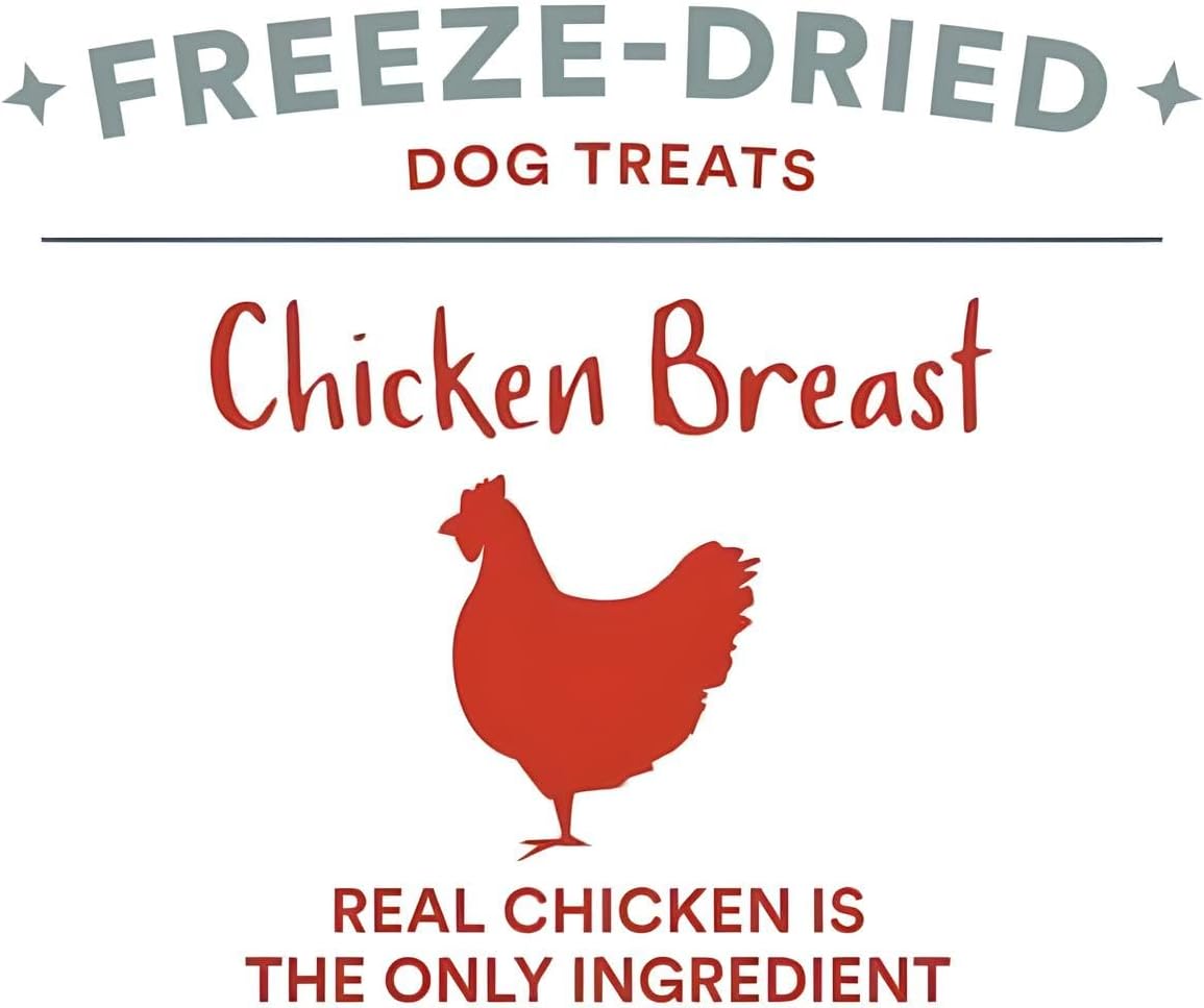 Organic Freeze Dried Dog & Cat Treats - Single Ingredient, Grain Free Food Toppers for Healthy Pets, No Fillers or Preservatives (3 Bag, Chicken)